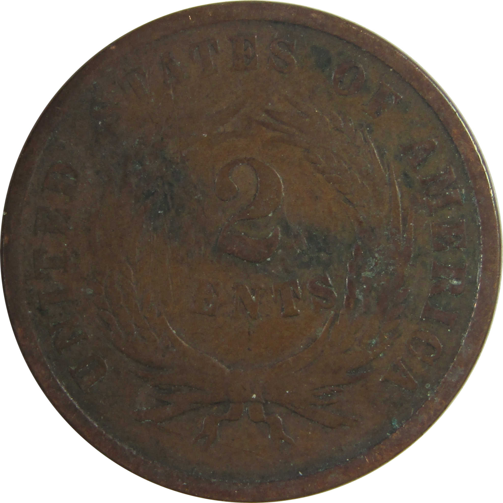 1864 Large Motto Two Cent Piece G Good 2c Coin SKU:CPC0749