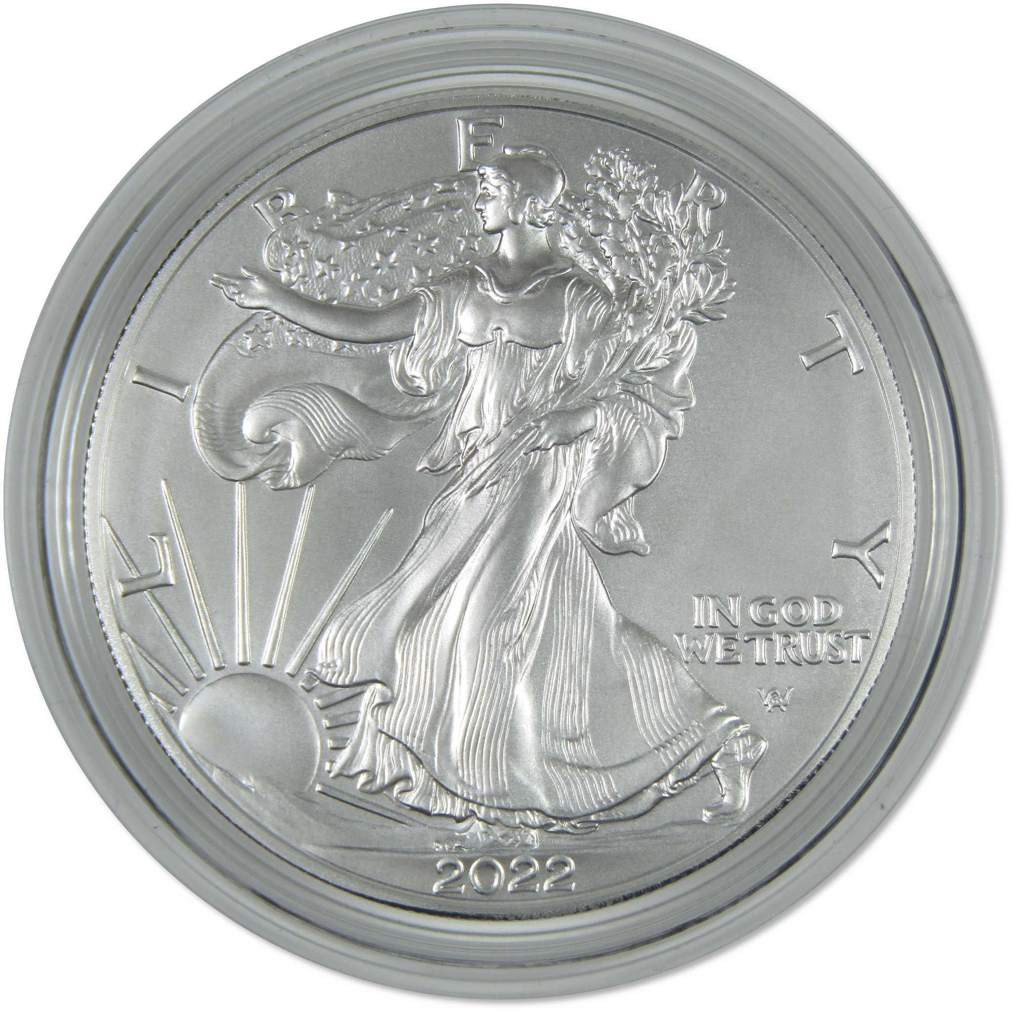 2022 W American Silver Eagle Uncirculated Bullion Burnished OGP COA