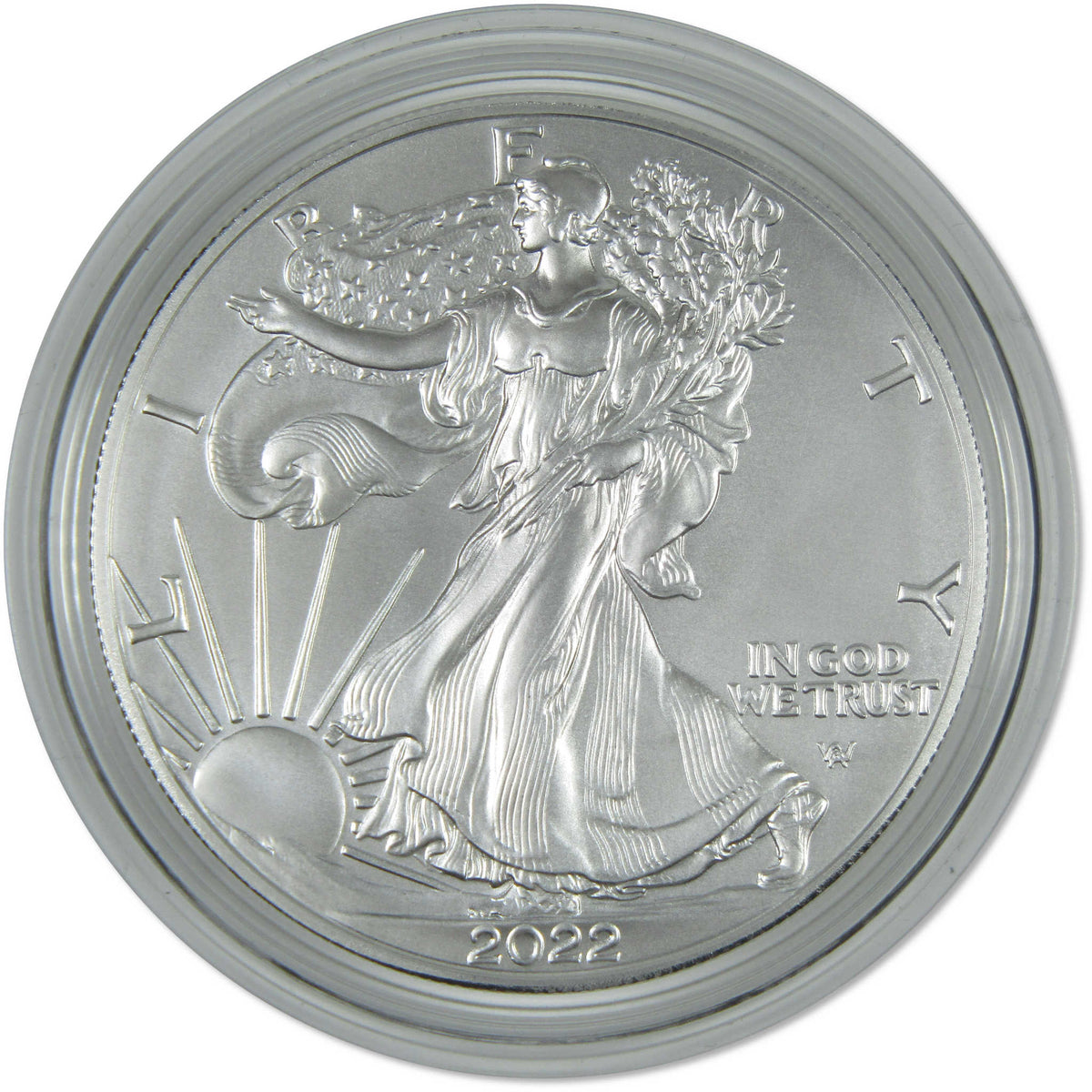2022 W American Silver Eagle Uncirculated Burnished $1 Coin OGP COA