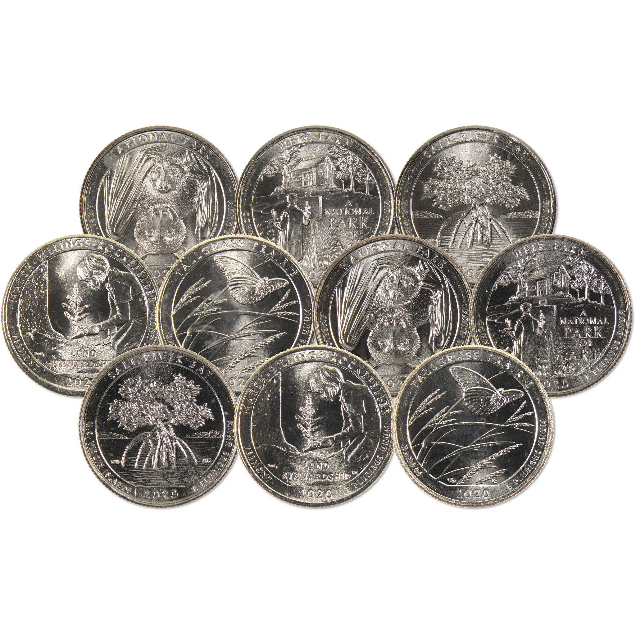 2020 P&D National Park Quarter 10 Coin Set Uncirculated