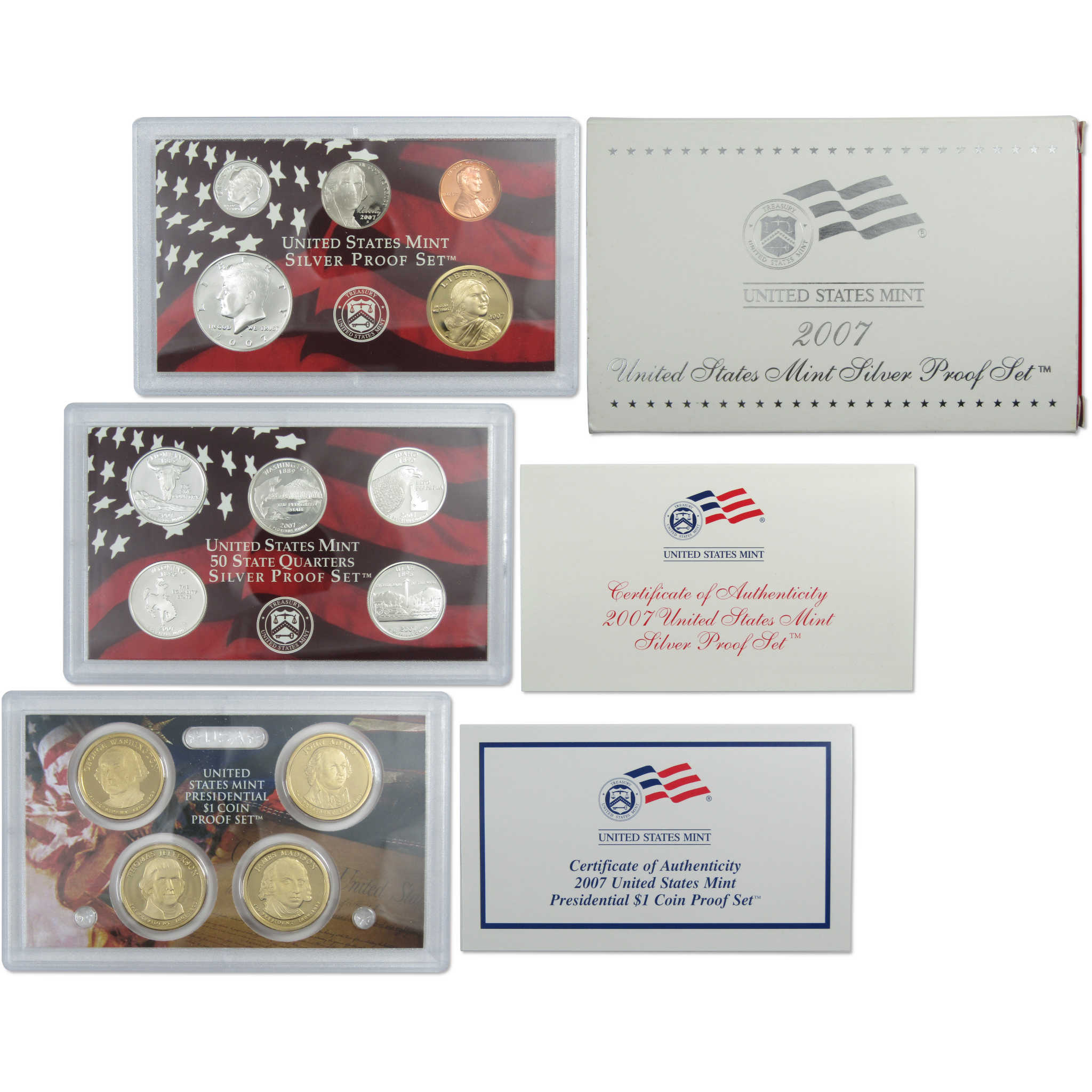 2007 Silver Proof Set U.S. Mint Original Government Packaging OGP COA