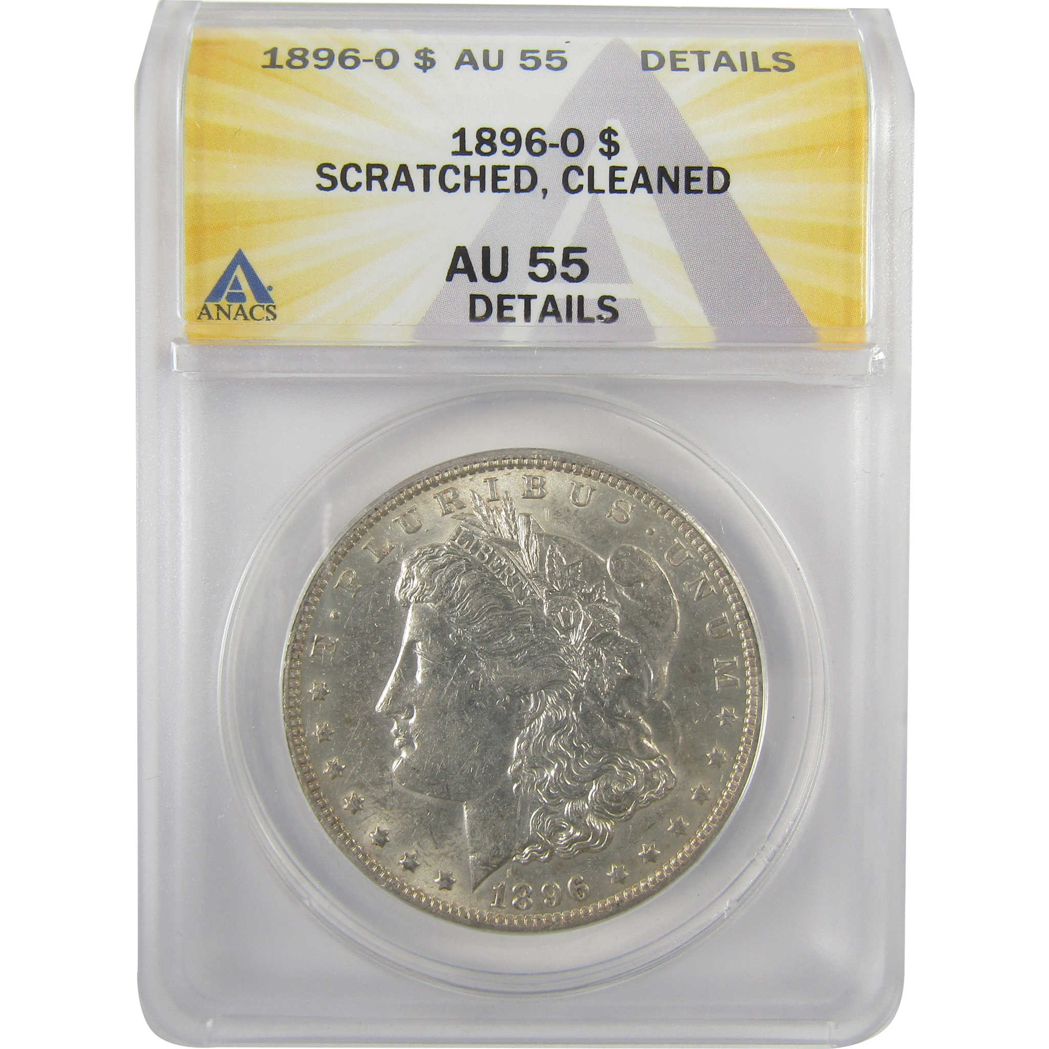 1896 O Morgan Dollar AU 55 Details ANACS Silver $1 Coin SKU:I19002 - Morgan coin - Morgan silver dollar - Morgan silver dollar for sale - Profile Coins & Collectibles