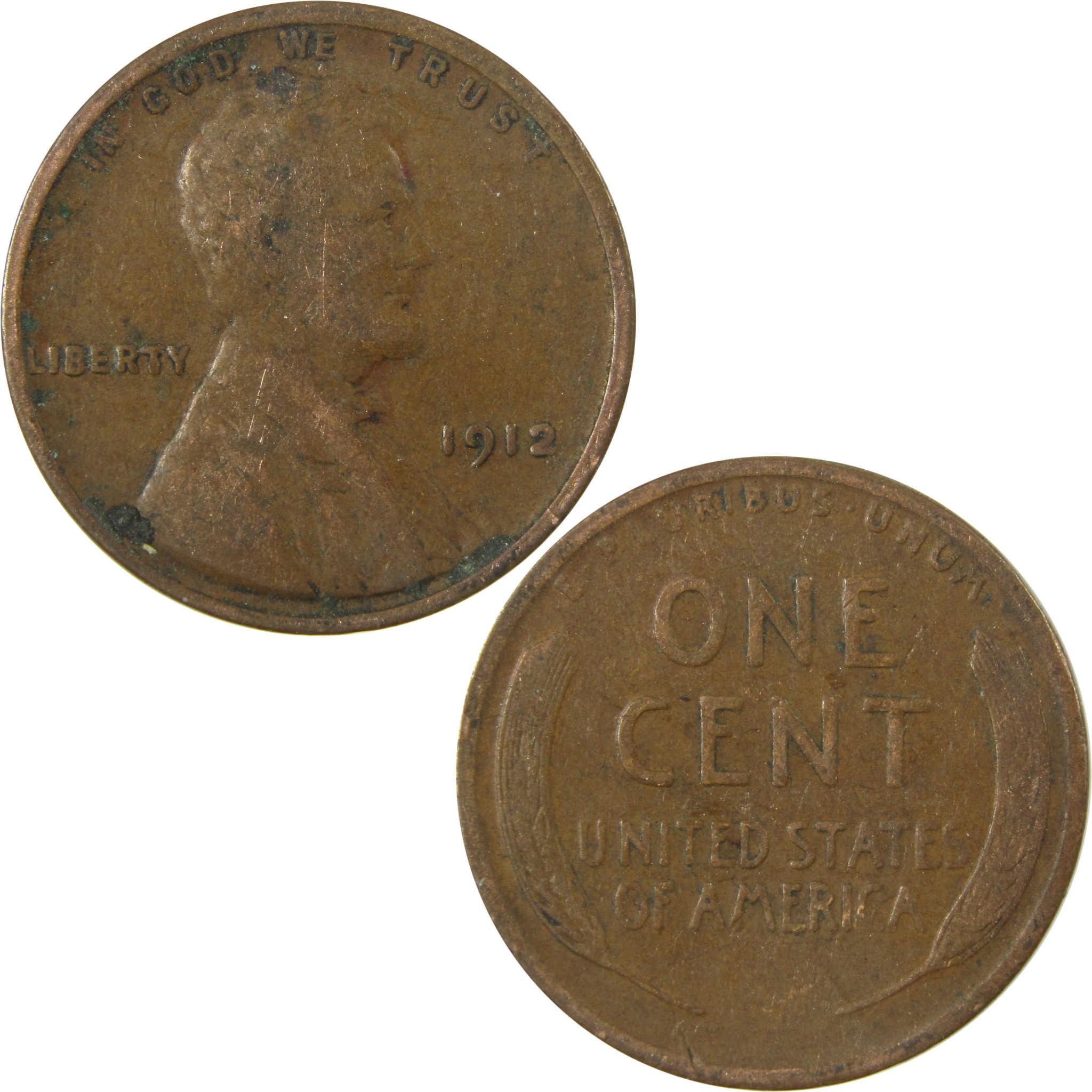 1912 Lincoln Wheat Cent G Good Penny 1c Coin SKU:I26698