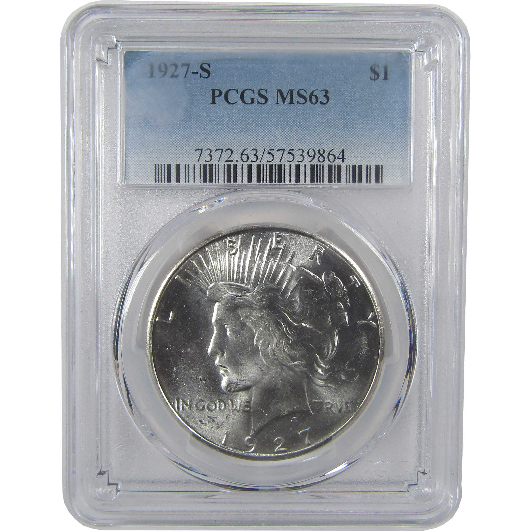 1927 S Peace Silver Dollar MS 63 PCGS Uncirculated $1 Coin Collectible