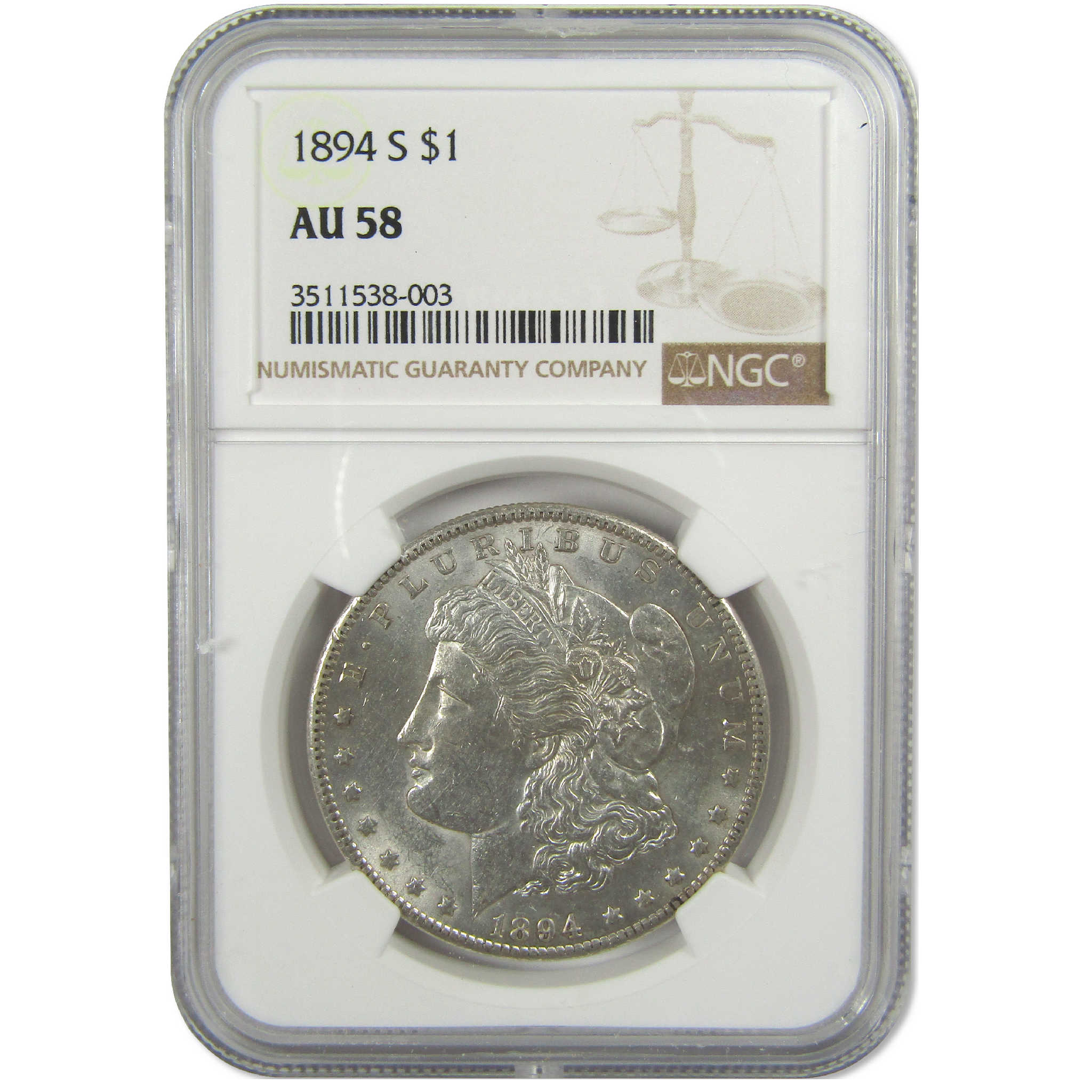 1894 S Morgan Dollar AU 58 NGC Silver $1 Coin SKU:I9475 - Morgan coin - Morgan silver dollar - Morgan silver dollar for sale - Profile Coins & Collectibles