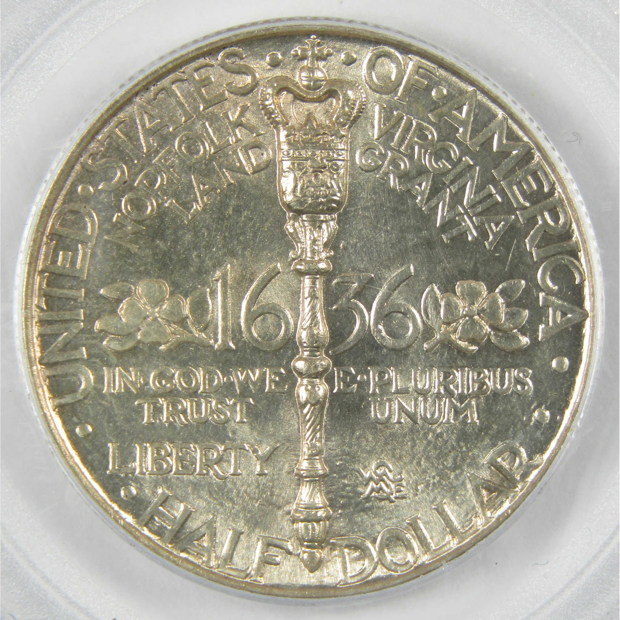 1936 Norfolk Virginia Commemorative Silver Half Dollar MS 64 PCGS