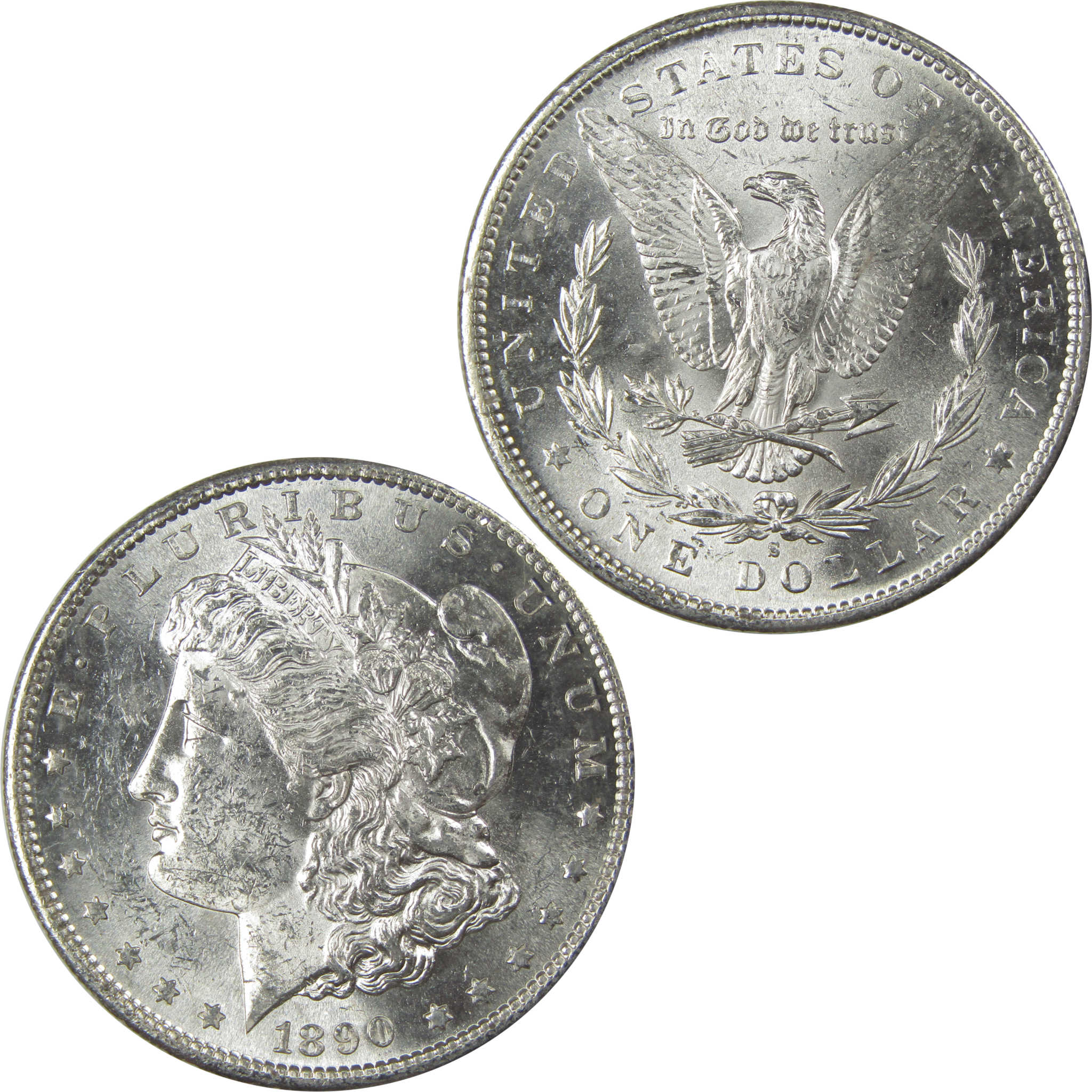 1890 S Morgan Dollar Uncirculated Silver $1 Coin SKU:I21084 - Morgan coin - Morgan silver dollar - Morgan silver dollar for sale - Profile Coins & Collectibles