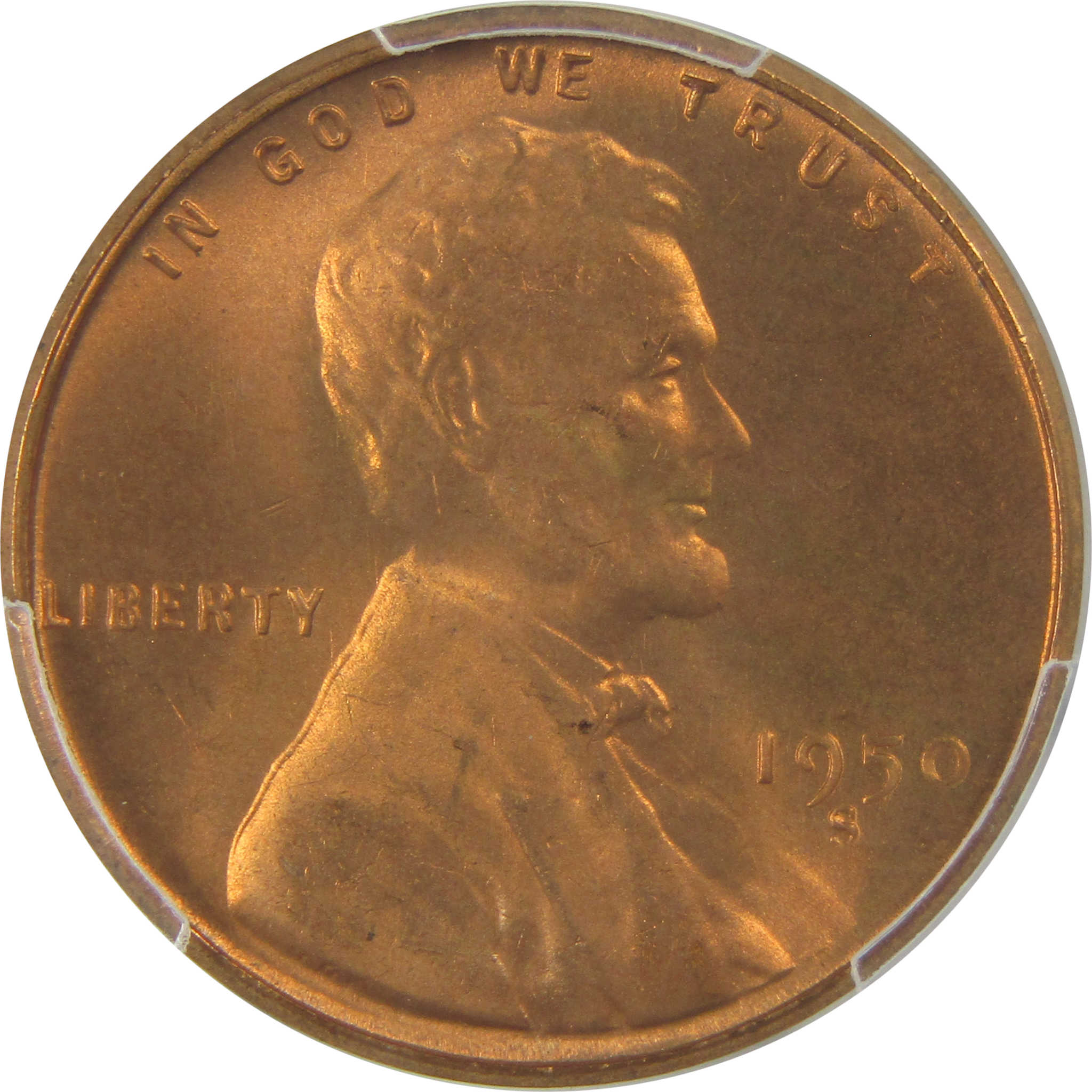 1950 S Lincoln Wheat Cent MS 67 RD PCGS Penny Uncirculated SKU:I22411