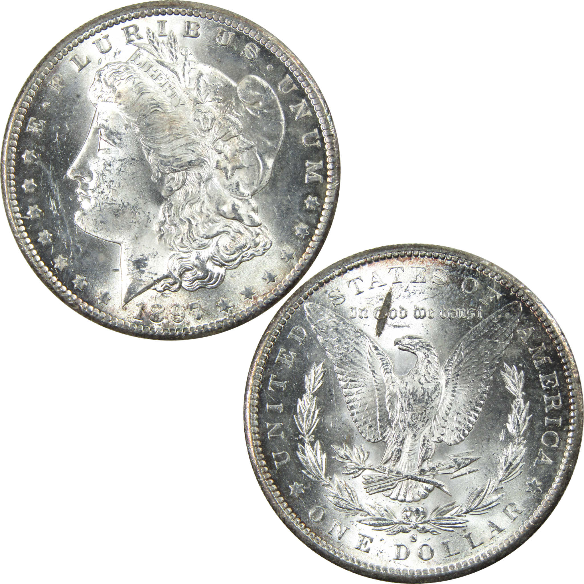 1897 S Morgan Dollar Uncirculated Silver $1 Coin SKU:I13872 - Morgan coin - Morgan silver dollar - Morgan silver dollar for sale - Profile Coins & Collectibles