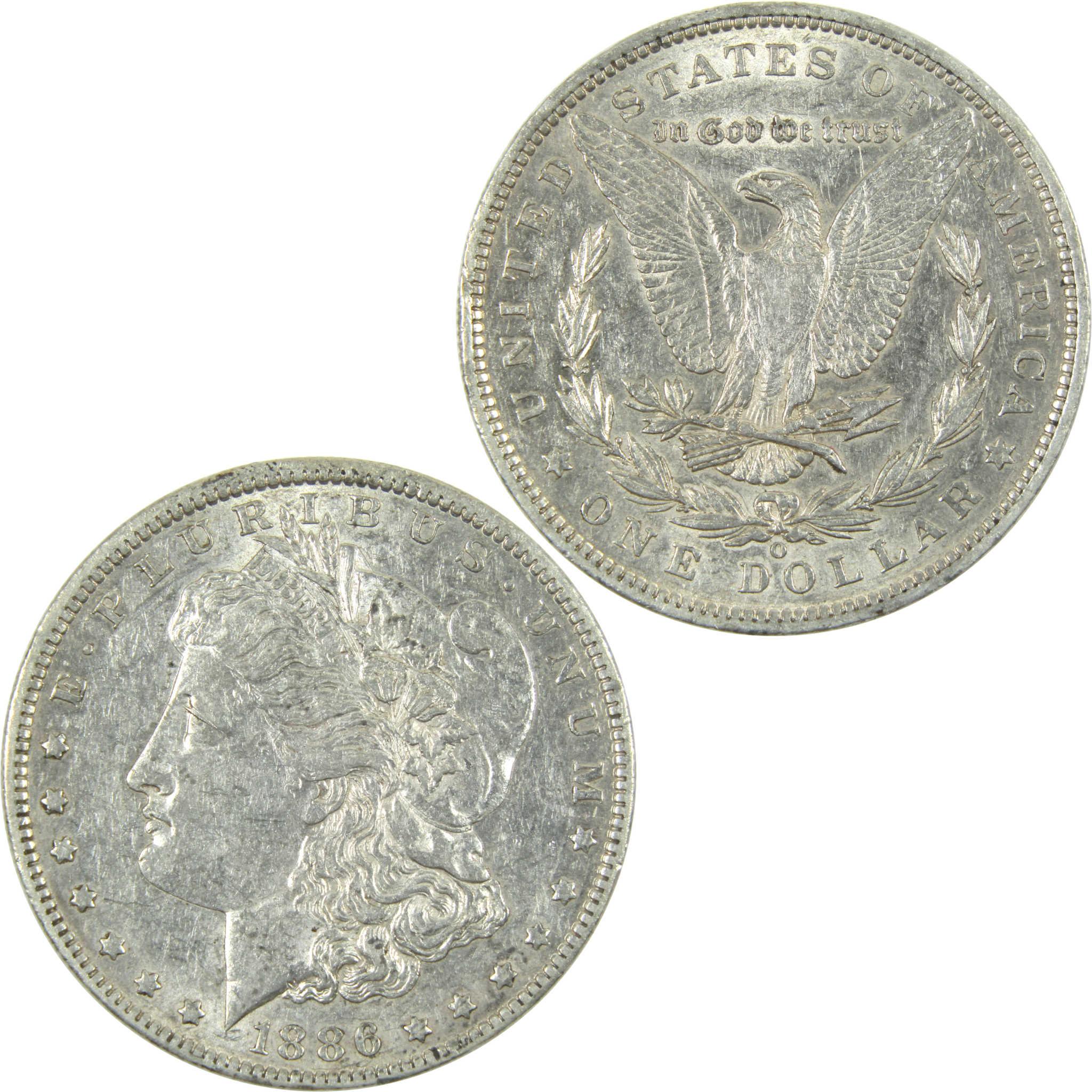 1886 Morgan Dollar AU About Uncirculated Silver $1 Coin SKU:I14448 - Morgan coin - Morgan silver dollar - Morgan silver dollar for sale - Profile Coins & Collectibles