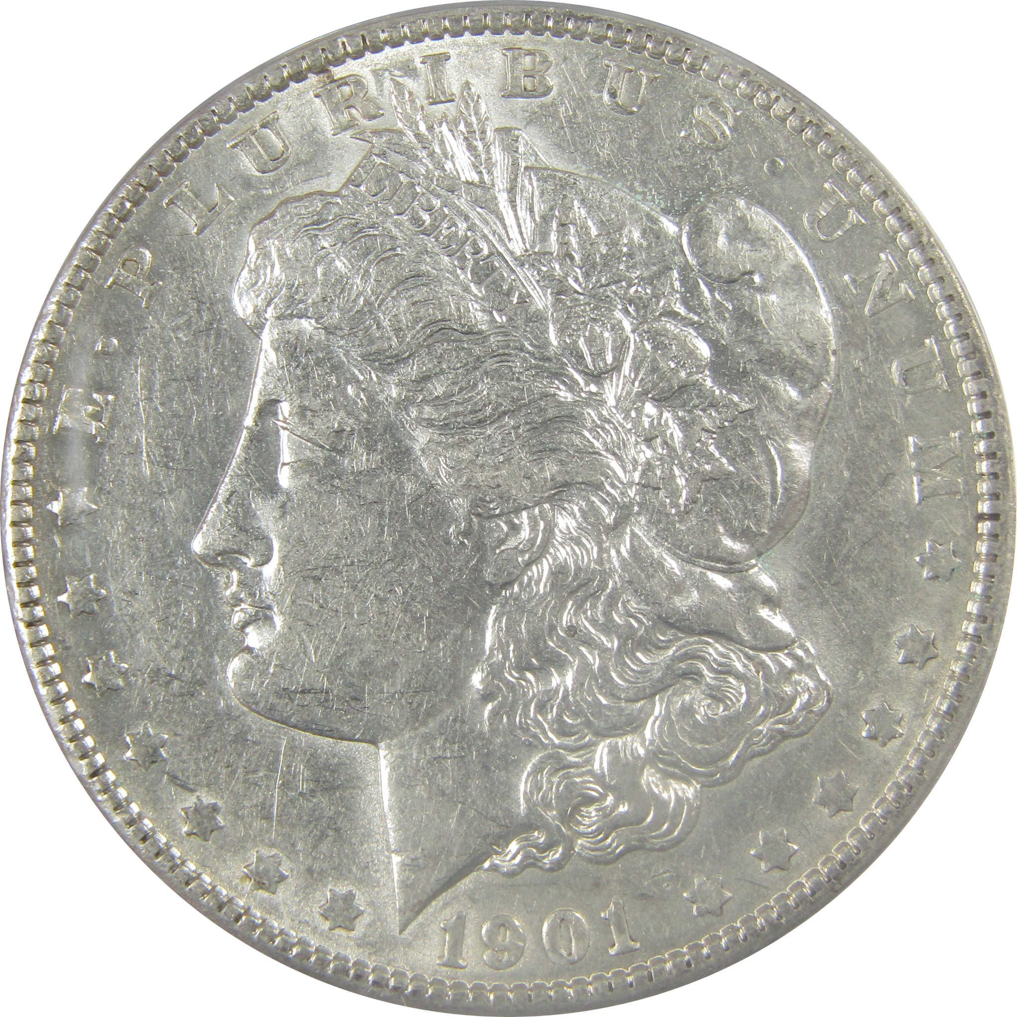 1901 Morgan Dollar AU 50 Details ANACS Silver $1 Coin SKU:I21265 - Morgan coin - Morgan silver dollar - Morgan silver dollar for sale - Profile Coins & Collectibles