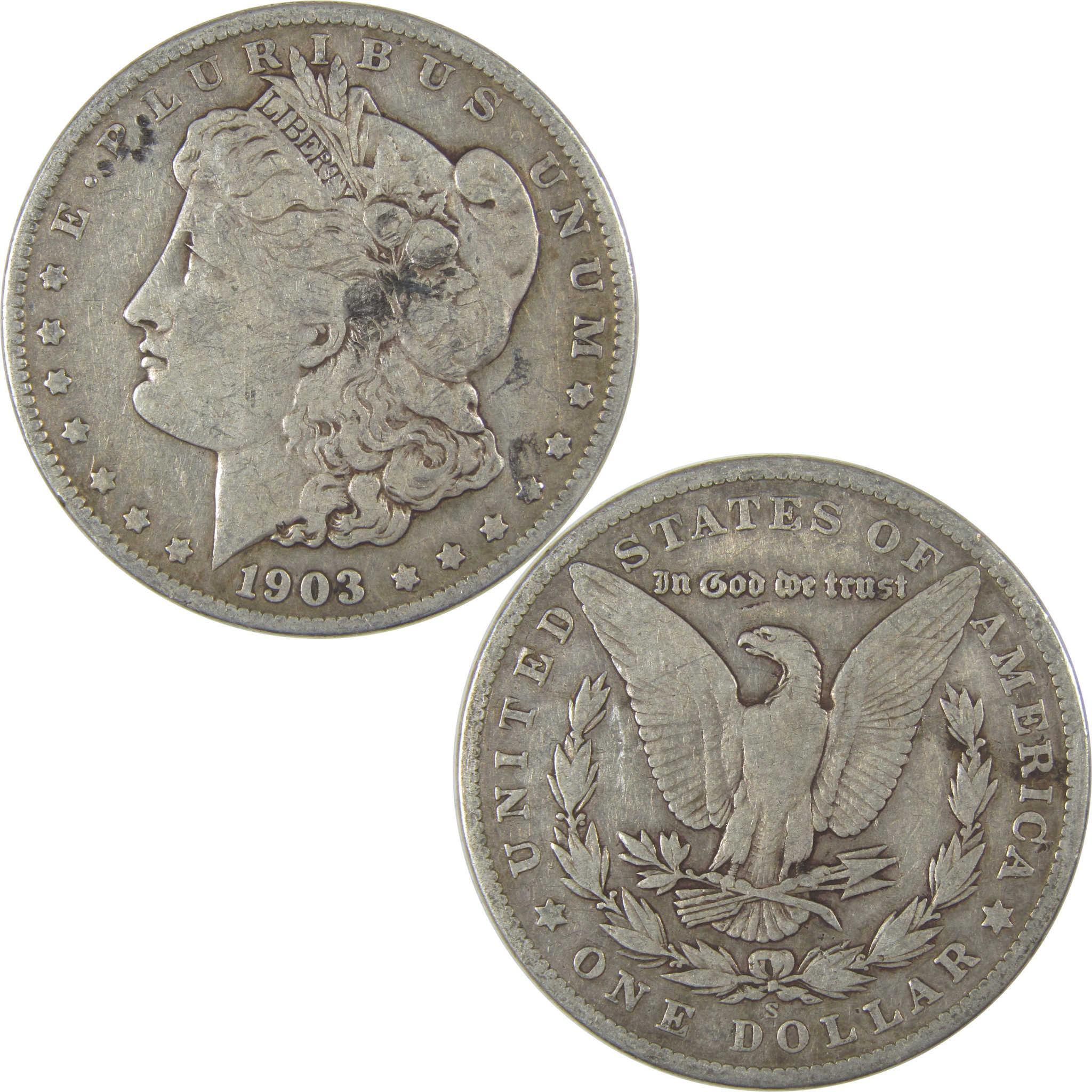 1903 S Morgan Dollar F Fine Details Silver $1 Coin SKU:I22723 - Morgan coin - Morgan silver dollar - Morgan silver dollar for sale - Profile Coins & Collectibles