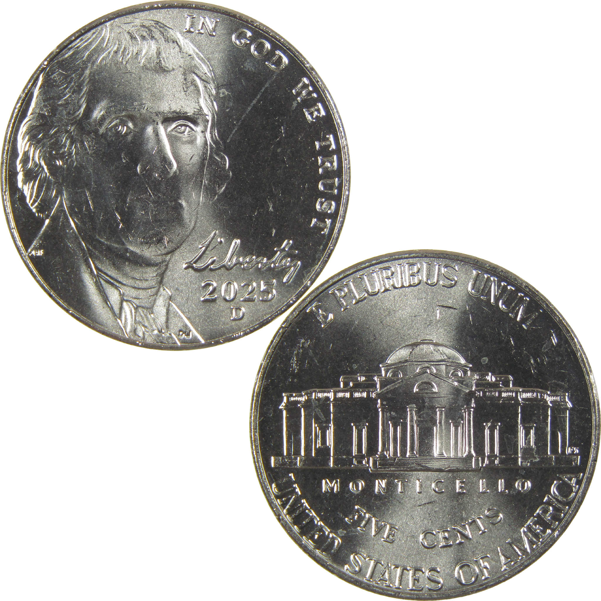 2025 D Jefferson Nickel Uncirculated 5c Coin