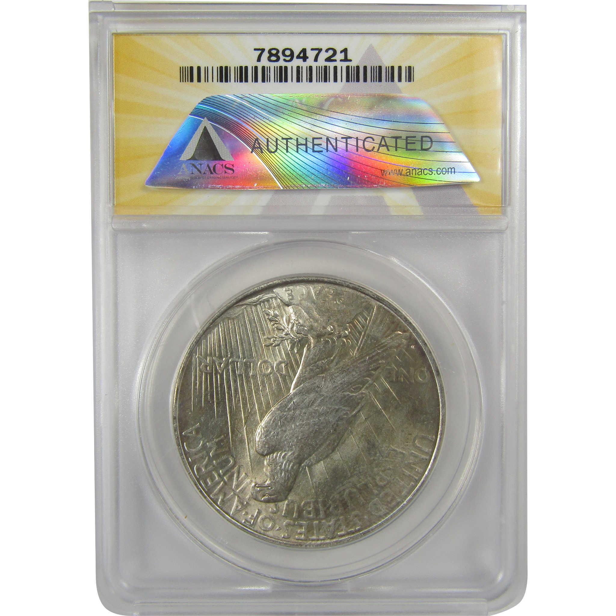 1927 D Peace Dollar MS 62 ANACS Silver Uncirculated $1 Coin SKU:I20434