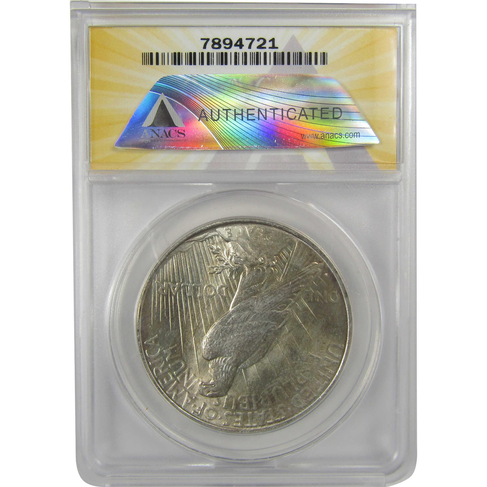 1927 D Peace Dollar MS 62 ANACS Silver Uncirculated $1 Coin SKU:I20434