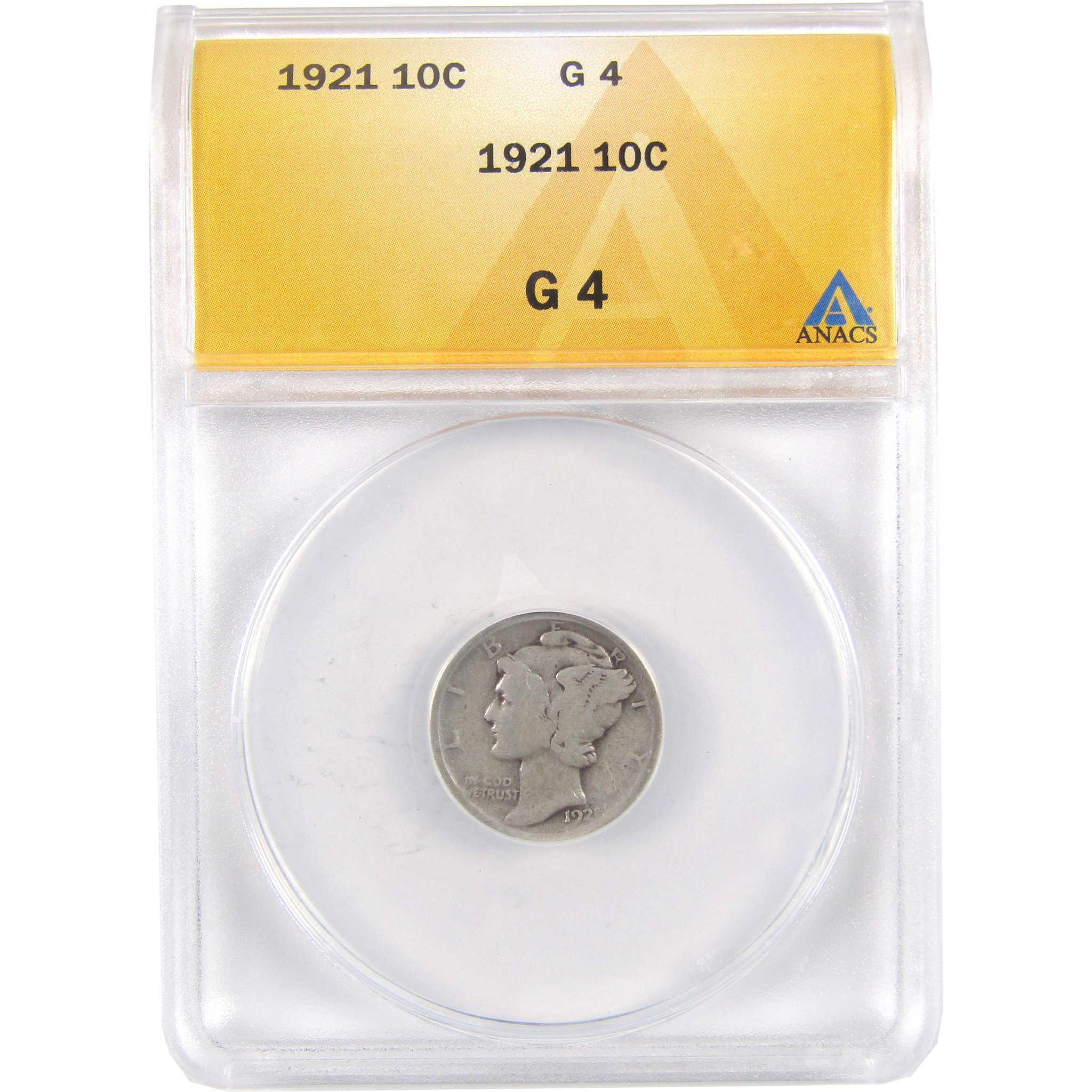 1921 Mercury Dime G 4 ANACS Silver 10c Coin SKU:I18140
