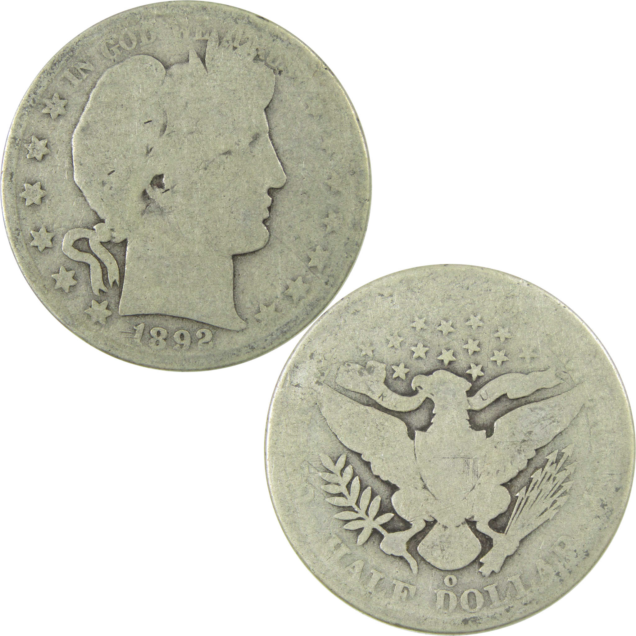 1892 O Barber Silver Half Dollar AG About Good 50c Coin SKU:I24632