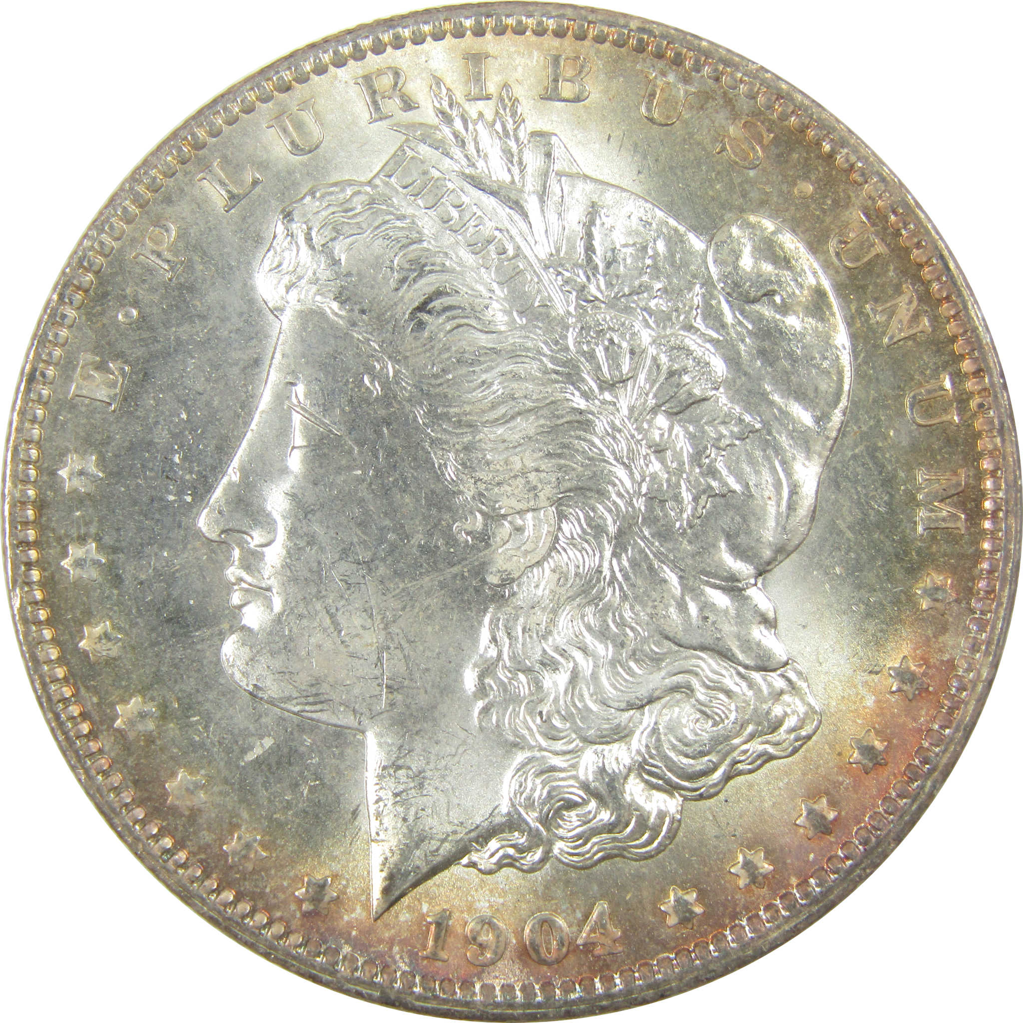 1904 O Morgan Dollar Uncirculated Silver $1 Coin Toned SKU:I20003