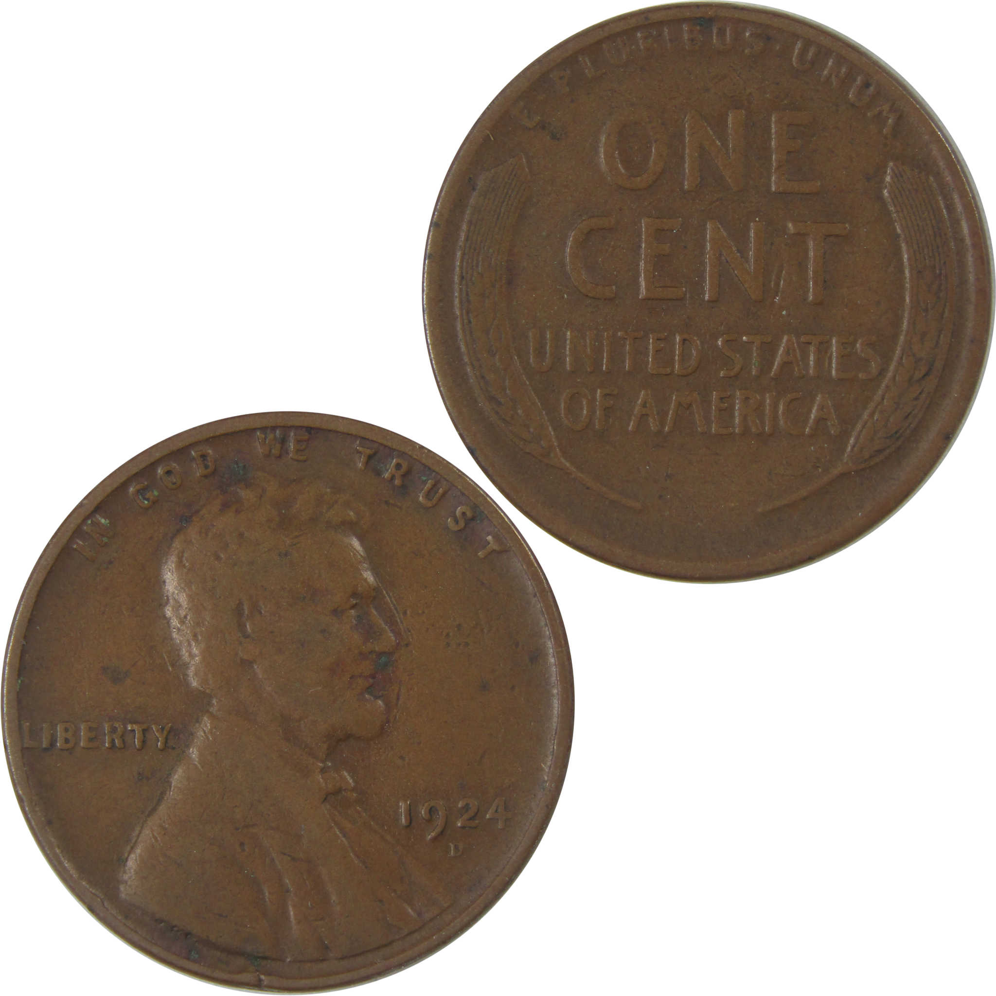 1924 D Lincoln Wheat Cent F Fine Penny 1c Coin Collectible SKU:I23867