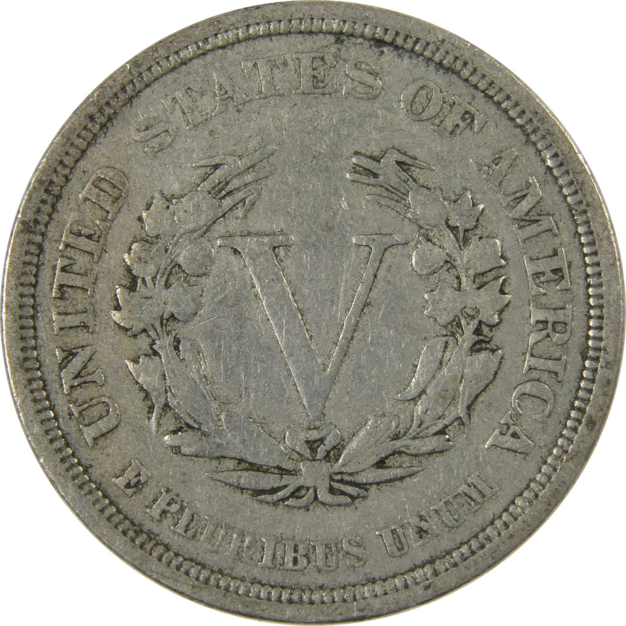 1883 No Cents Liberty Head V Nickel F Fine 5c Coin SKU:I27230
