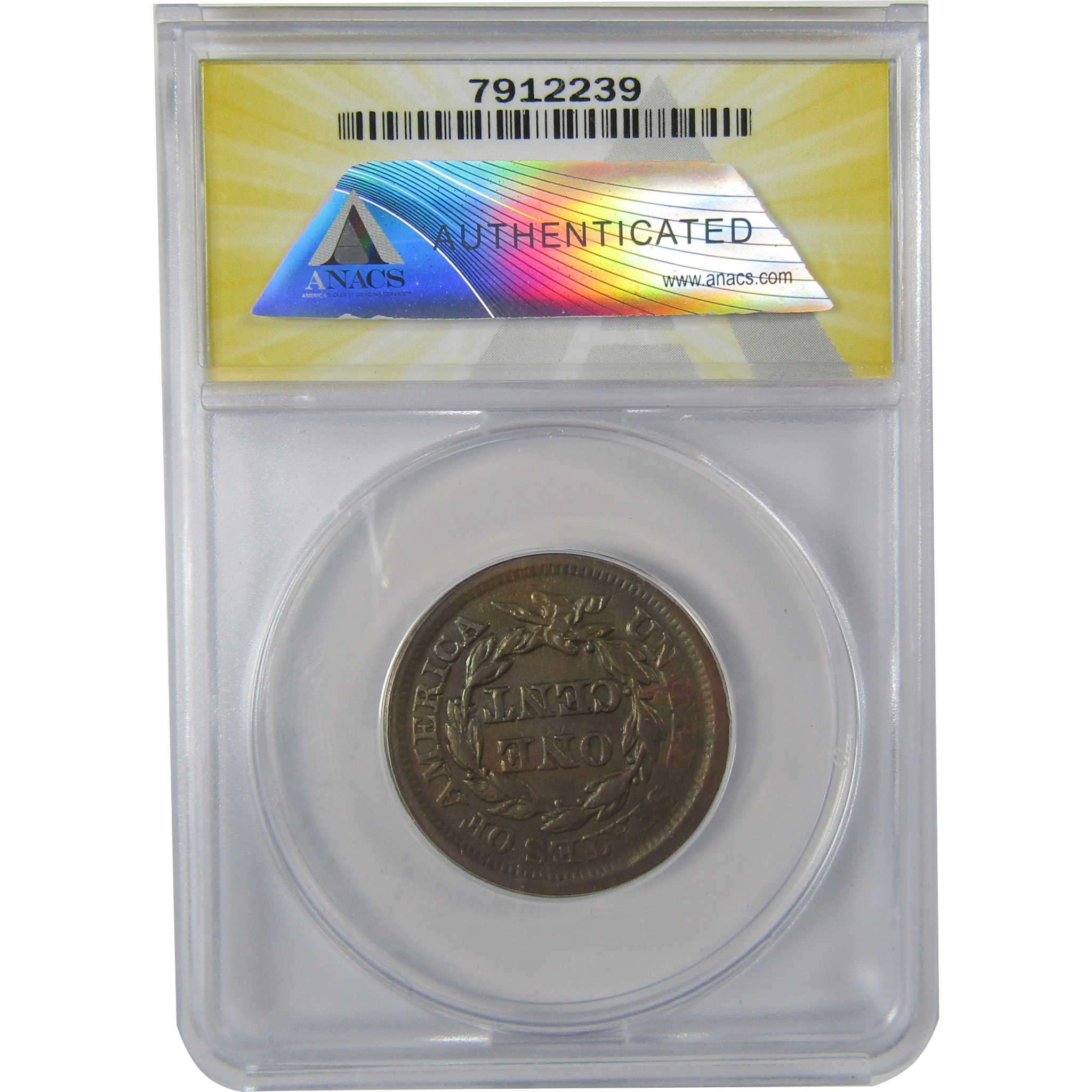 1857 Large Date N-1 Braided Hair Cent EF 40 Details ANACS SKU:CPC1138