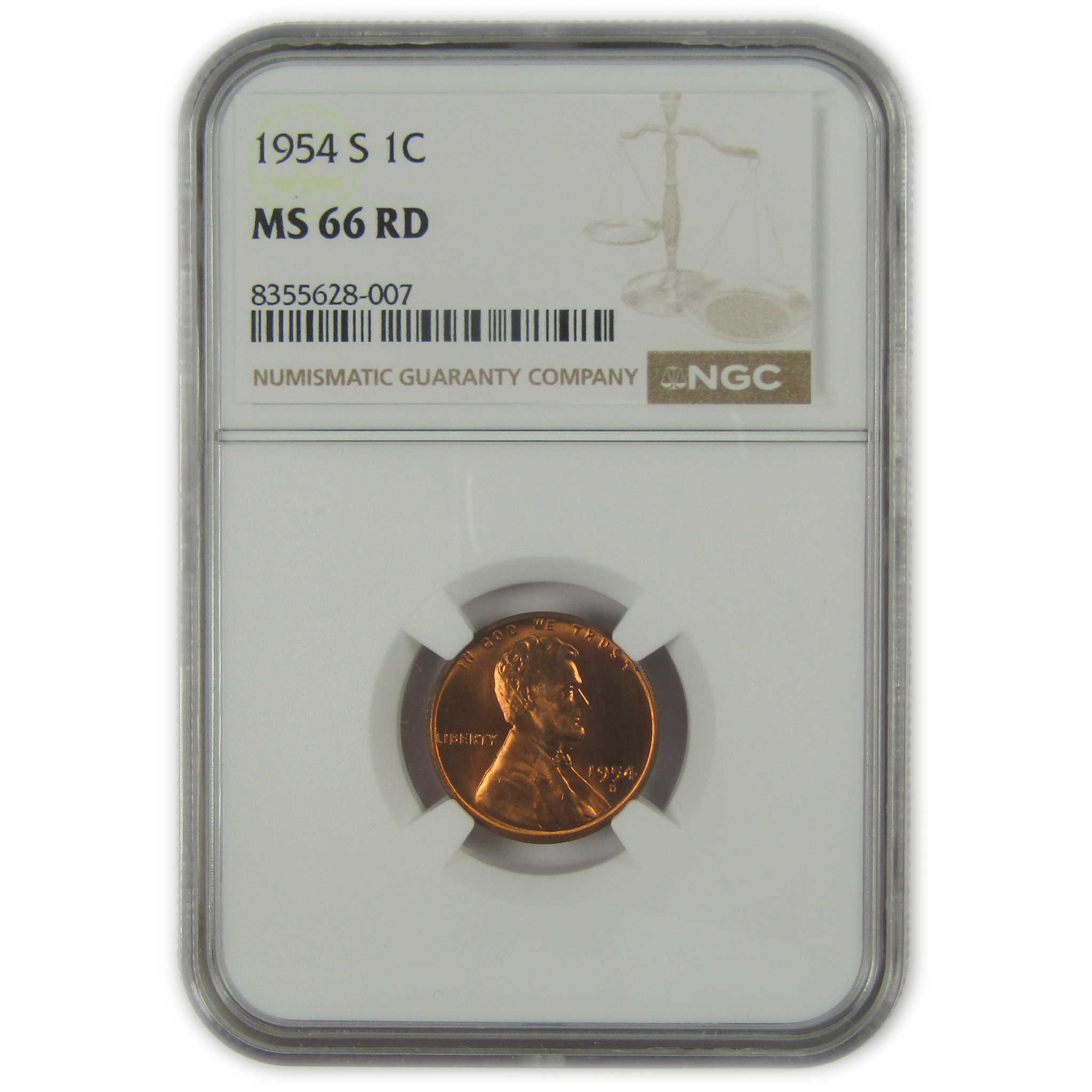 1954 S Lincoln Wheat Cent MS 66 RD NGC Penny Uncirculated SKU:I22643