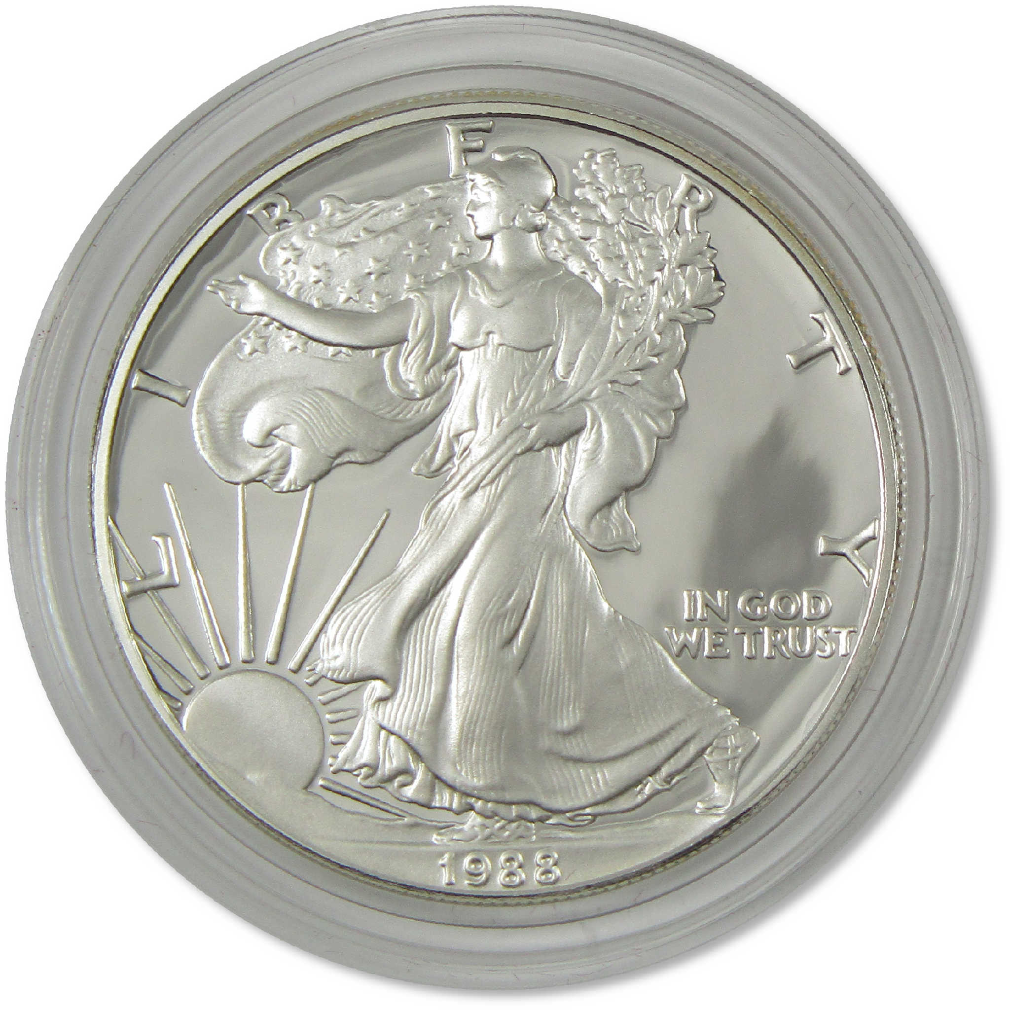 1988 S American Silver Eagle Choice Proof Bullion $1 Coin OGP COA