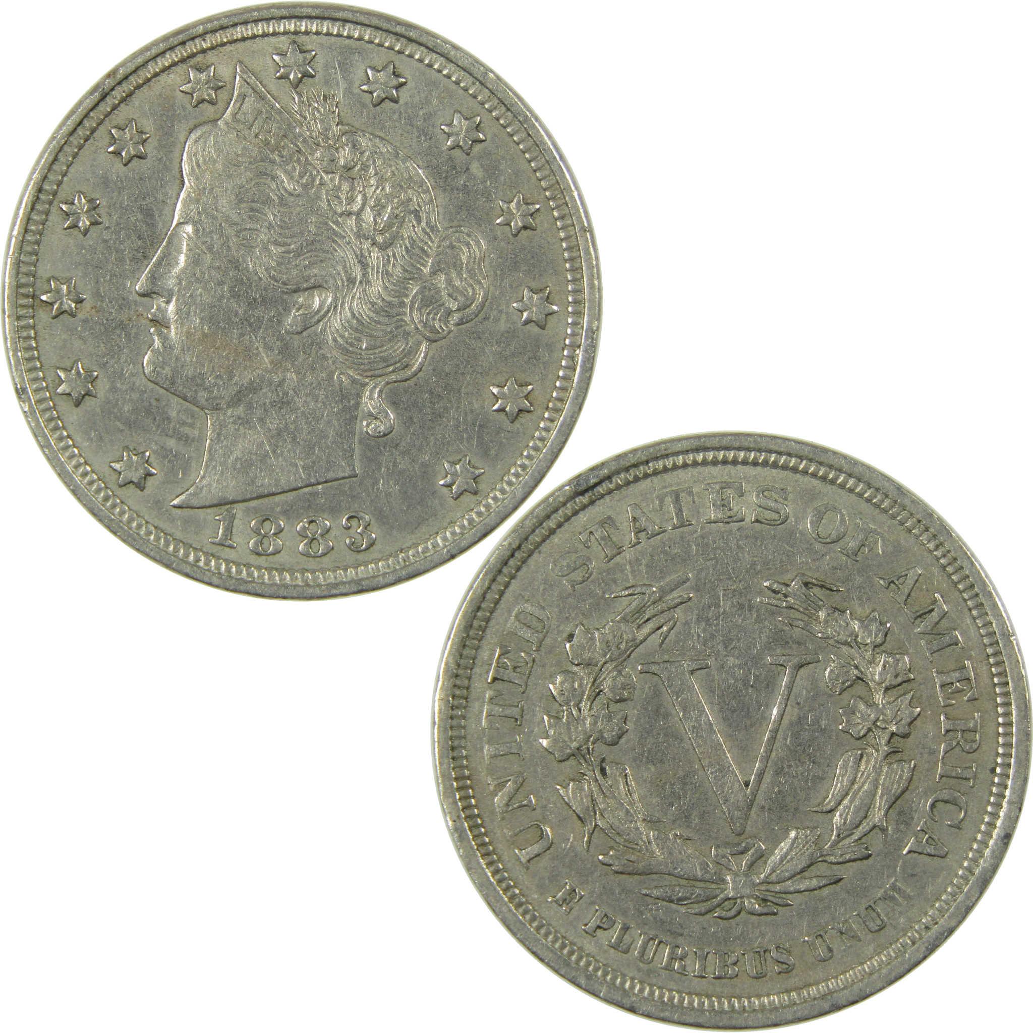 1883 No Cents Liberty Head V Nickel XF EF Extremely Fine SKU:I27231