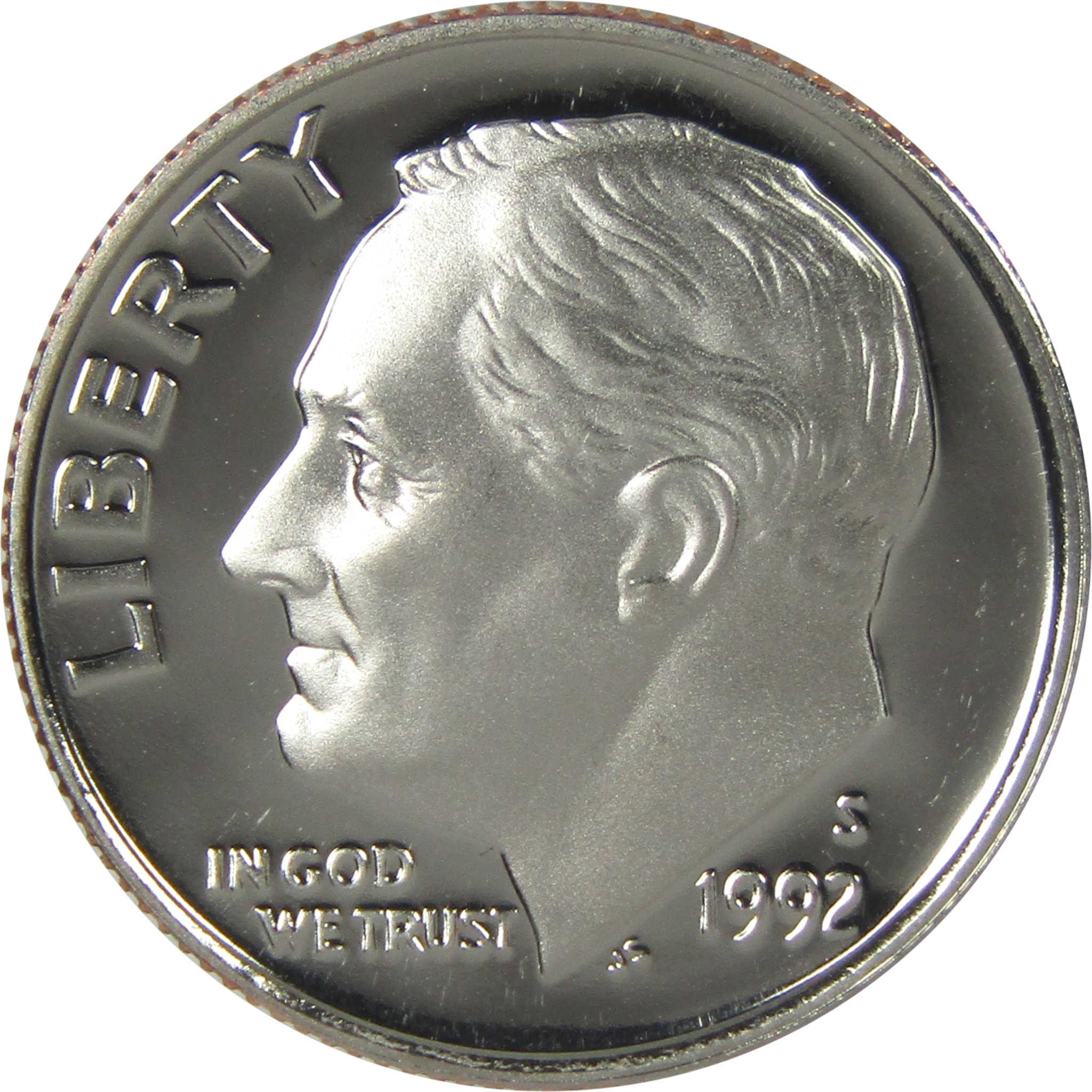 1992 S Roosevelt Dime Choice Proof Clad 10c Coin