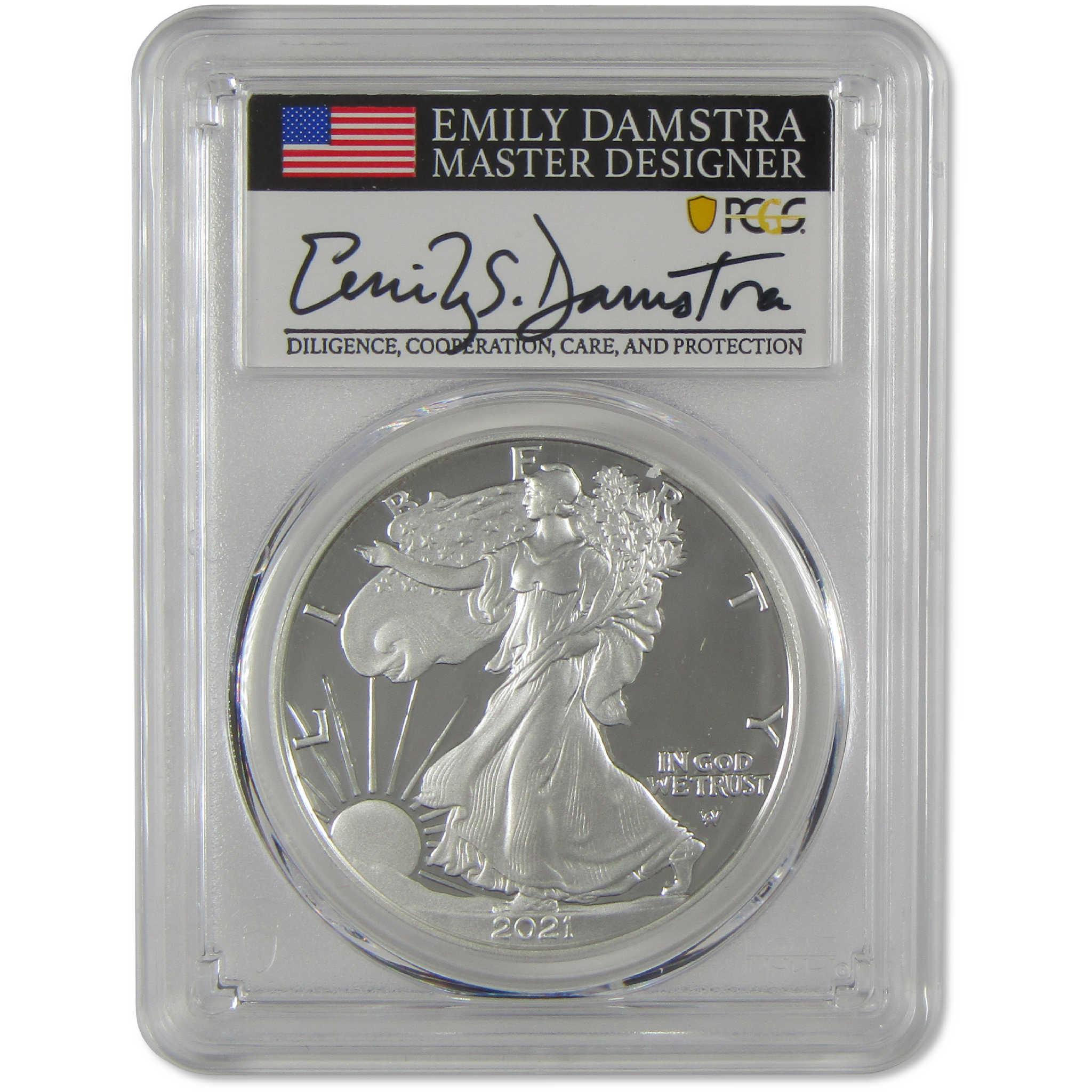 2021 S Type 2 American Silver Eagle PR 69 DCAM PCGS Proof Damstra
