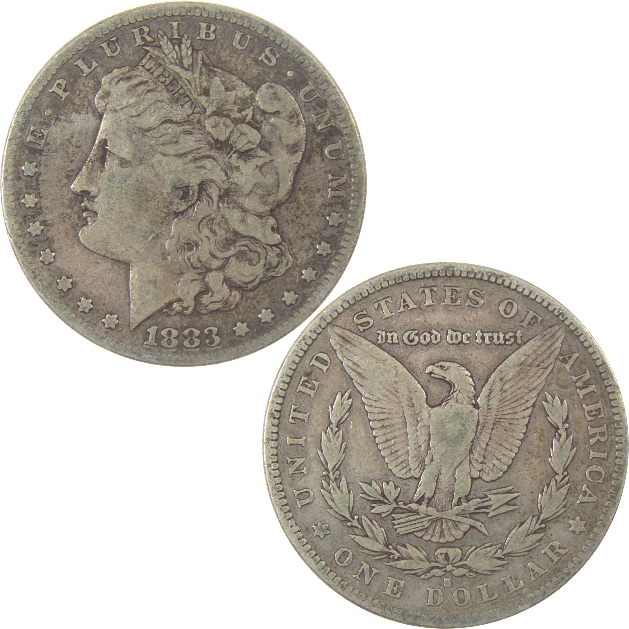 1883 S Morgan Silver Dollar F Fine $1 Coin Collectible SKU:I22768 - Morgan coin - Morgan silver dollar - Morgan silver dollar for sale - Profile Coins & Collectibles