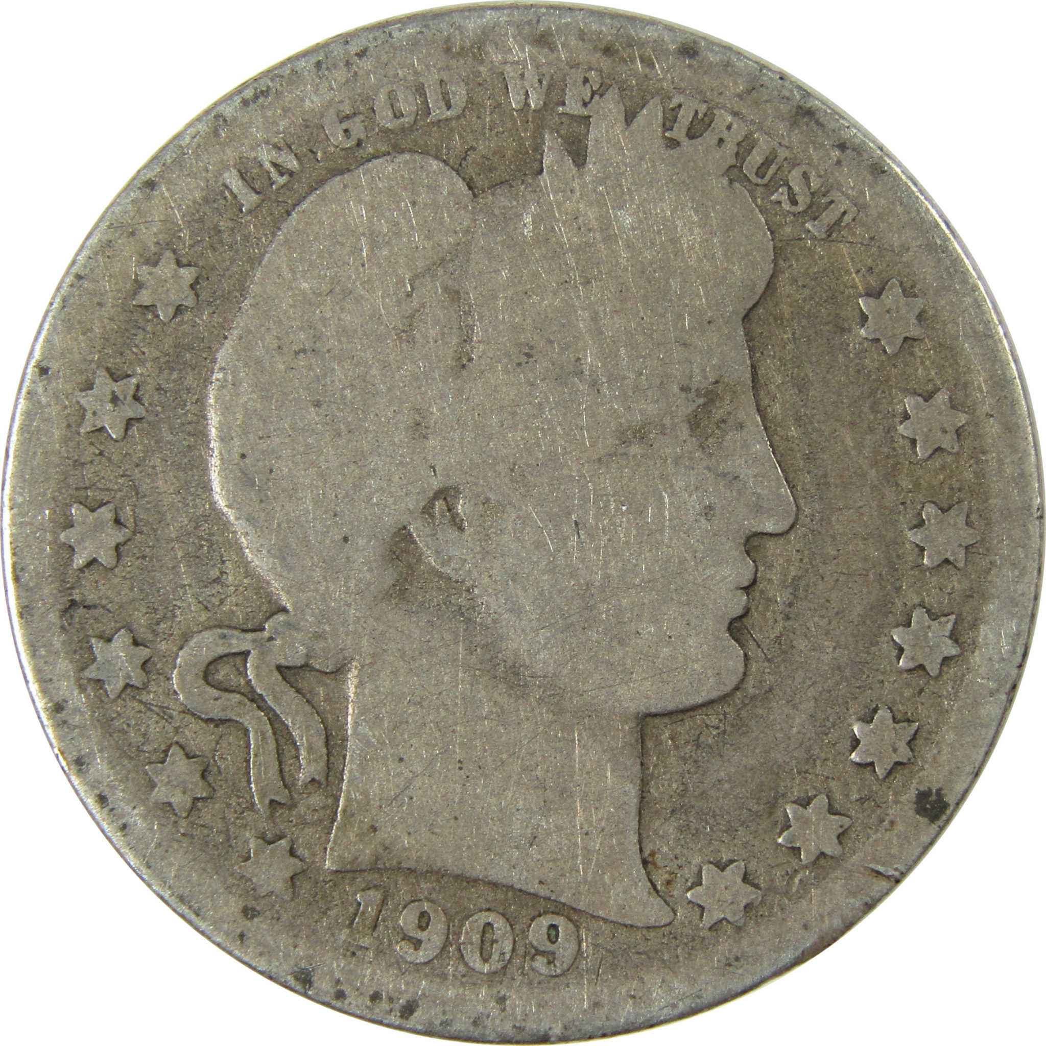 1909 O Barber Silver Quarter AG About Good 25c Coin SKU:CP885