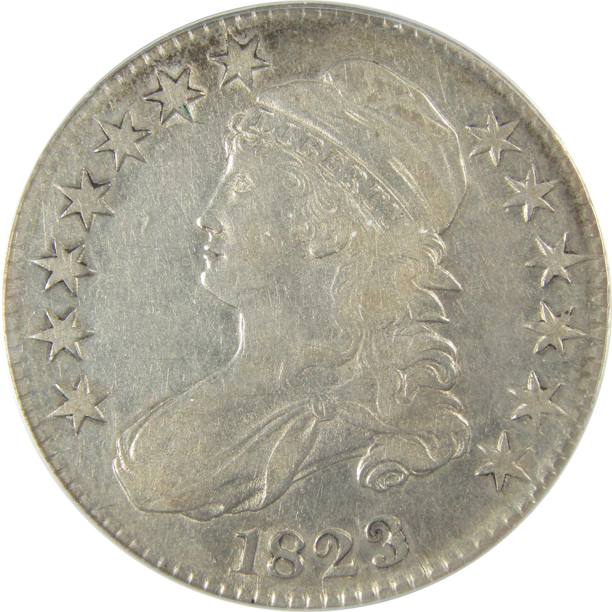 1823 Capped Bust Silver Half Dollar VF 30 Details ANACS SKU:CP577