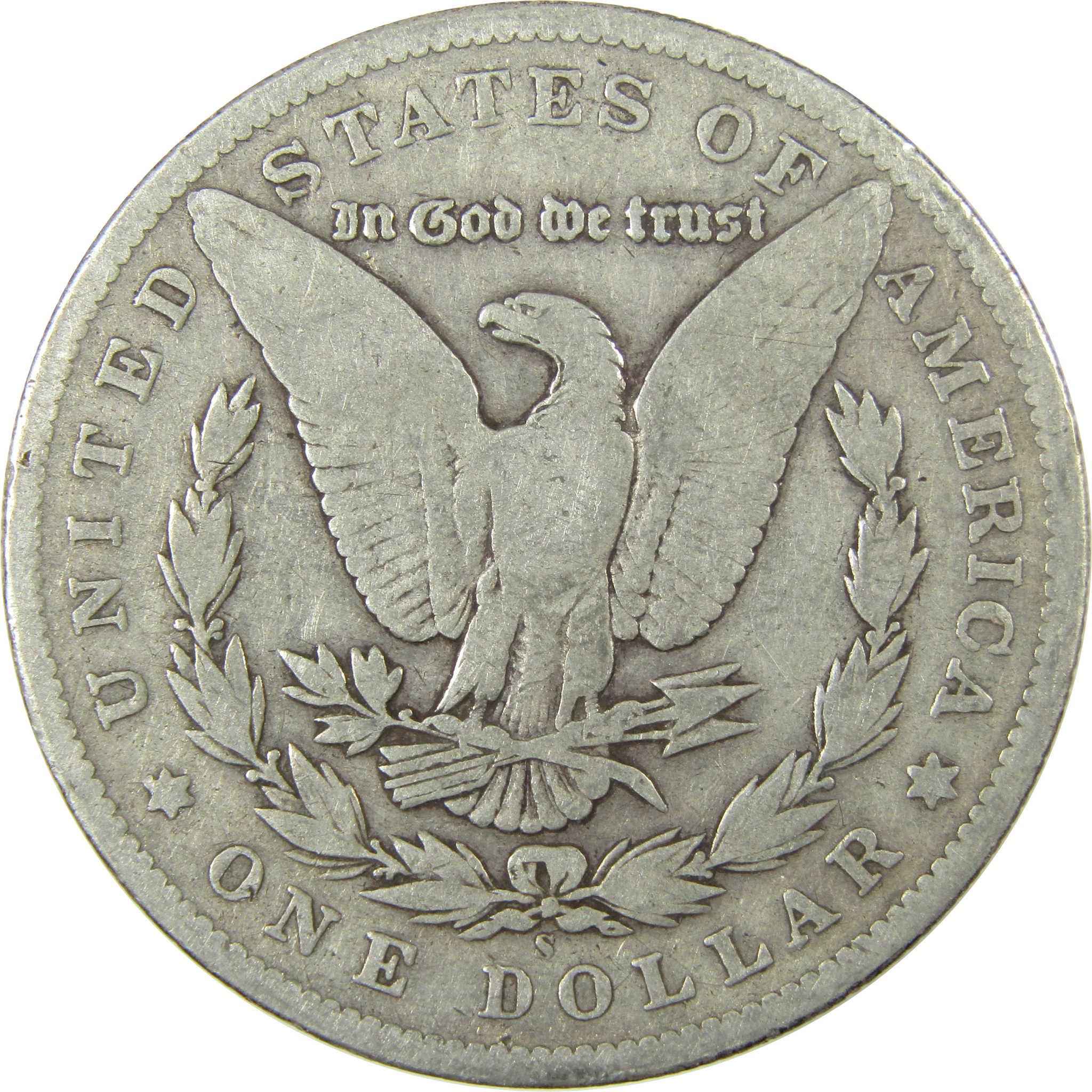 1895 S Morgan Silver Dollar VG Very Good $1 Coin SKU:I27096 - Morgan coin - Morgan silver dollar - Morgan silver dollar for sale - Profile Coins & Collectibles