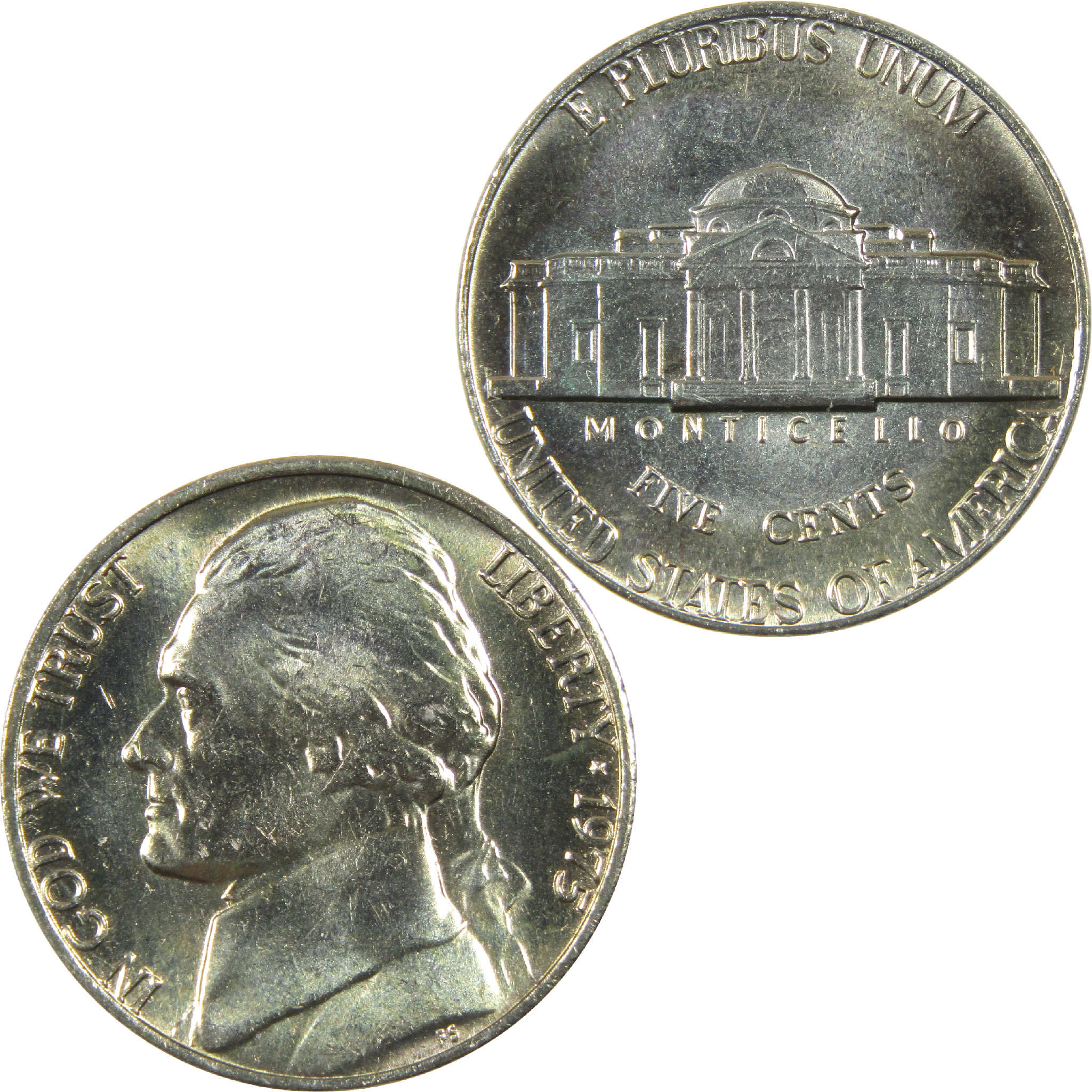 1975 Jefferson Nickel Uncirculated Mint State 5c Coin Collectible