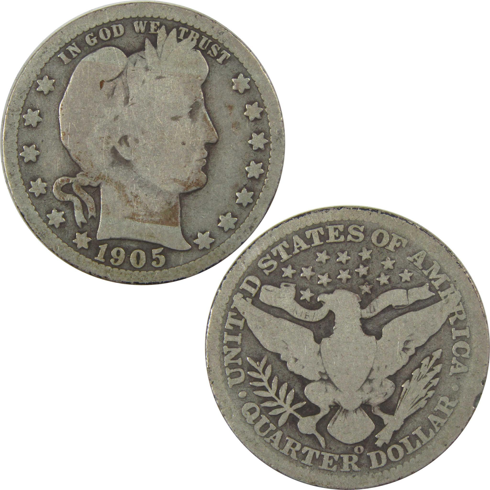 1905 O Barber Quarter G Good Silver 25c Coin SKU:I21821