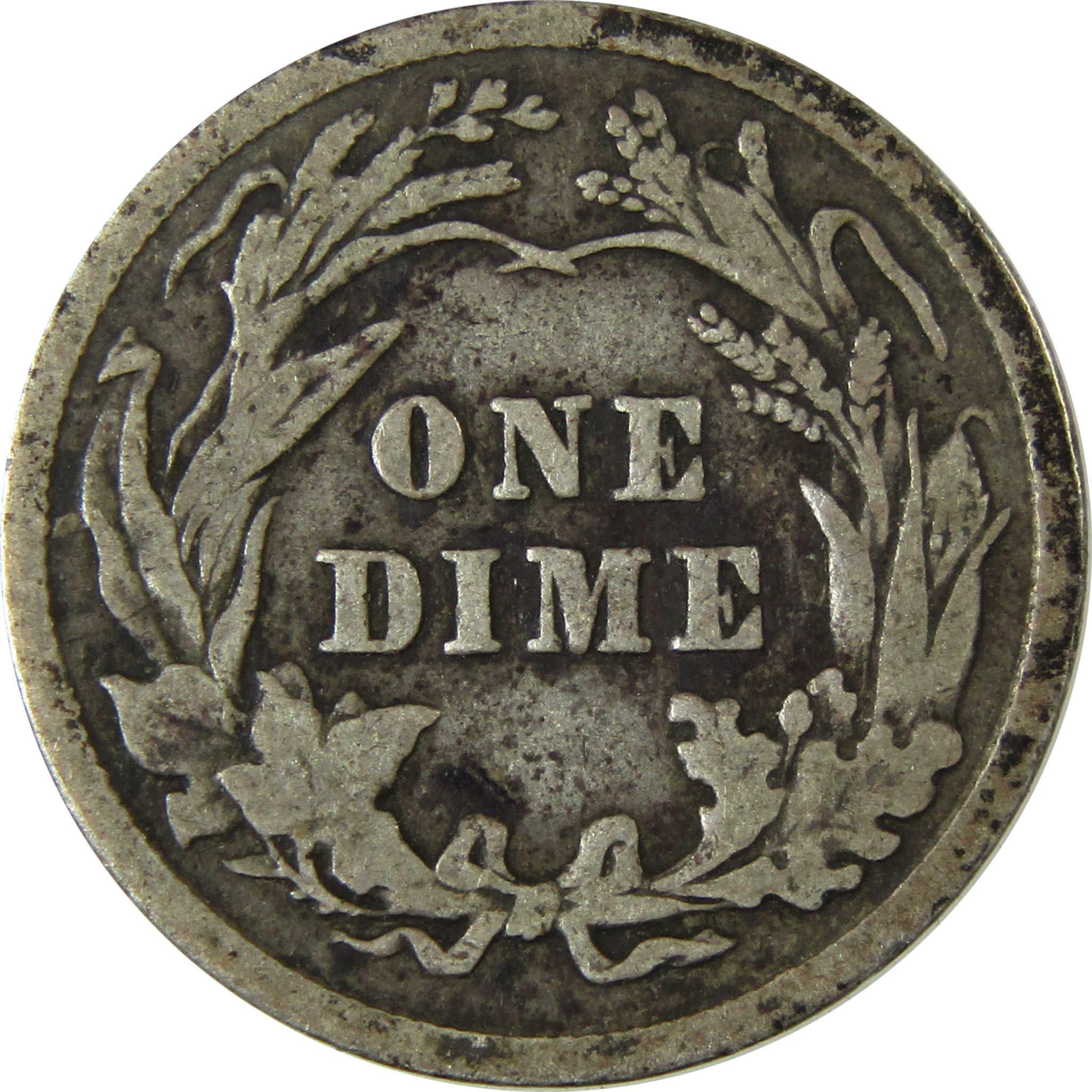 1908 Barber Silver Dime F Fine 10c Coin Collectible SKU:CP982