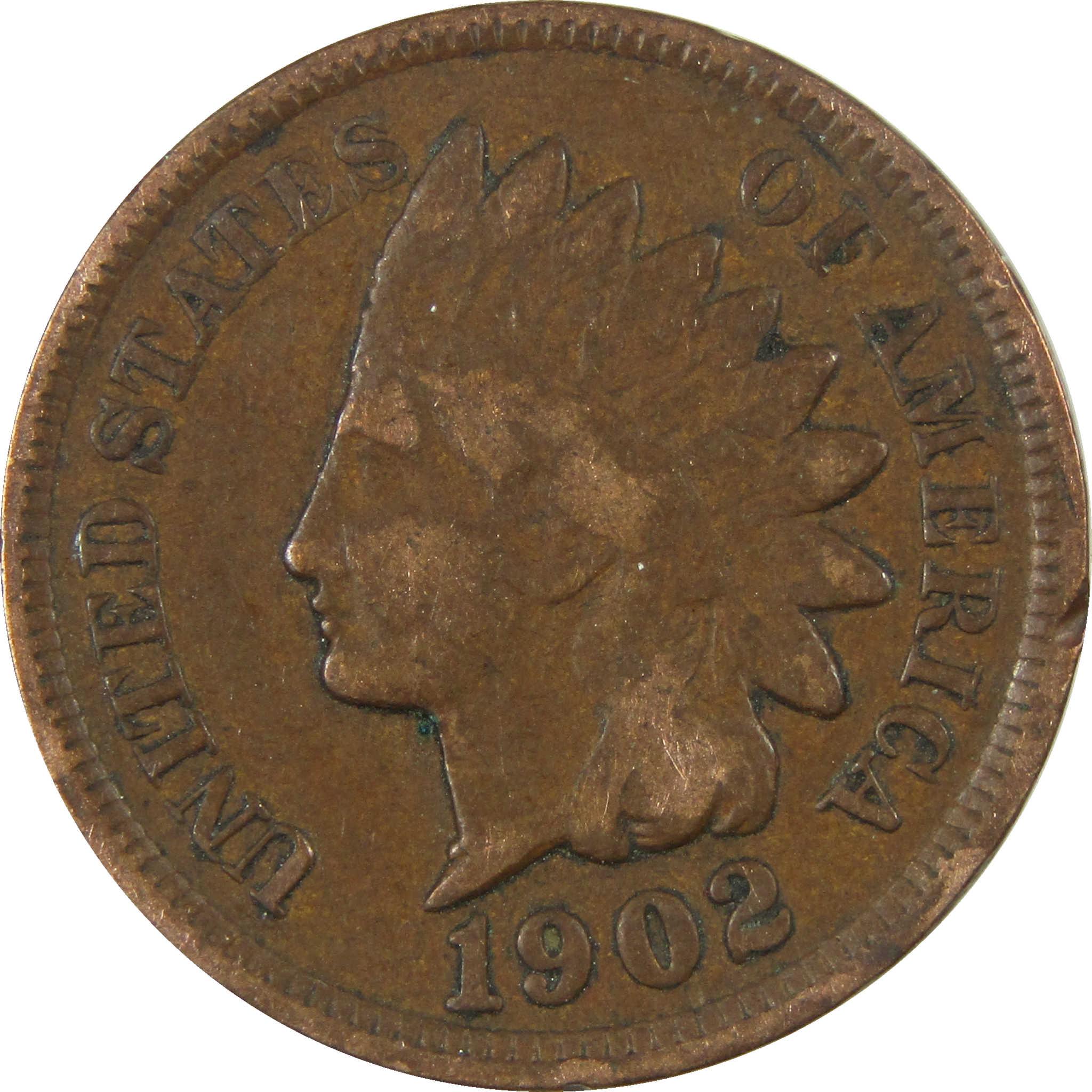 1902 Indian Head Cent VG Very Good Penny 1c Coin SKU:I27056