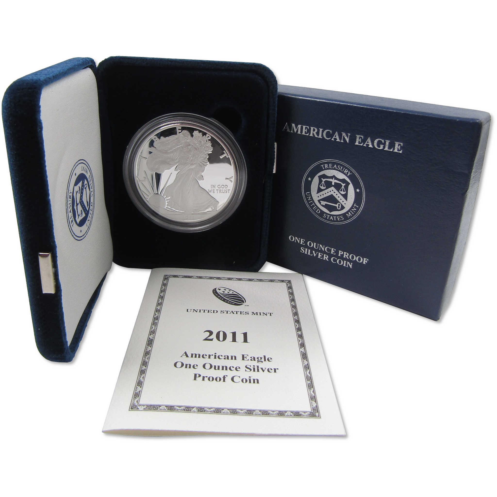 2011 W American Silver Eagle Choice Proof Bullion $1 Coin OGP COA