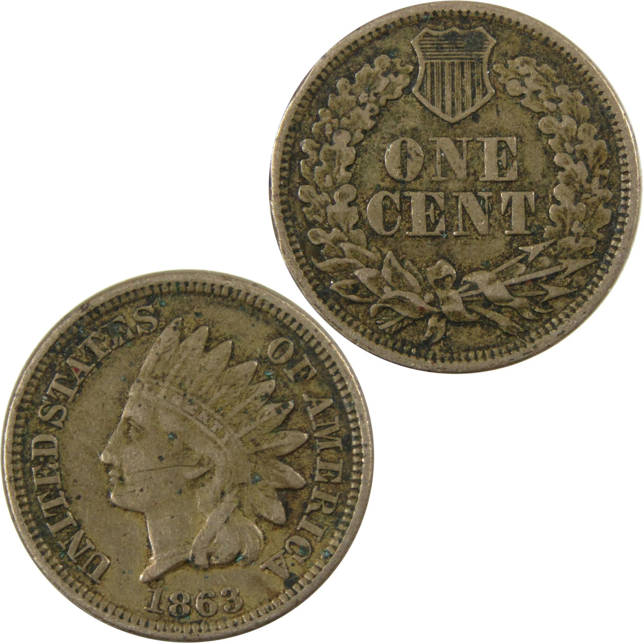 1863 Indian Head Cent VF Very Fine Details Penny 1c Coin SKU:CP1113