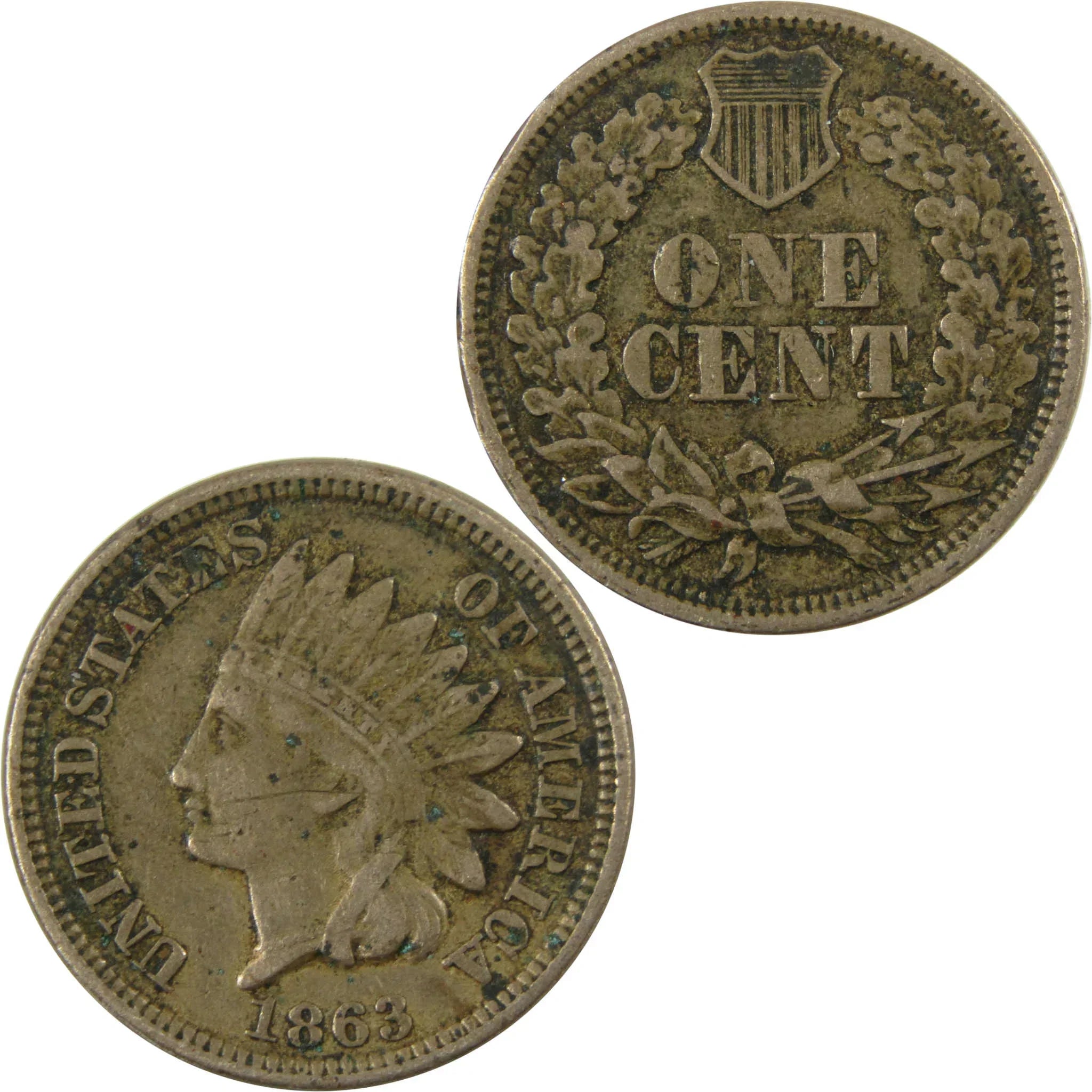 1863 Indian Head Cent VF Very Fine Details Penny 1c Coin SKU:CP1113