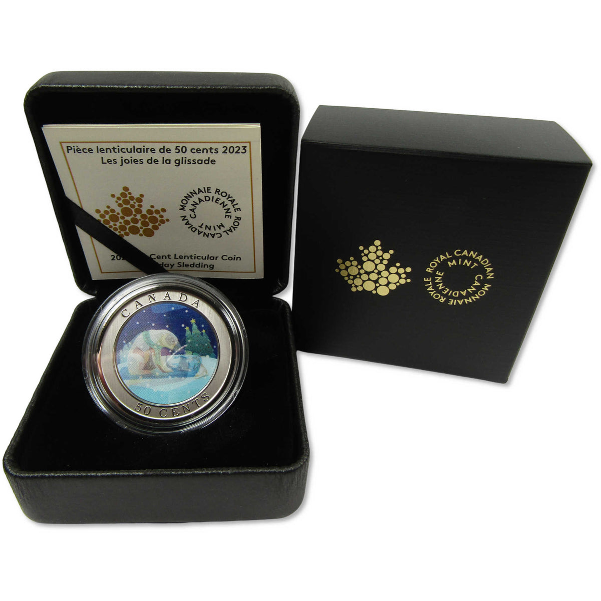 2023 Canada Holiday Sledding Half Dollar Lenticular Coin Uncirculated