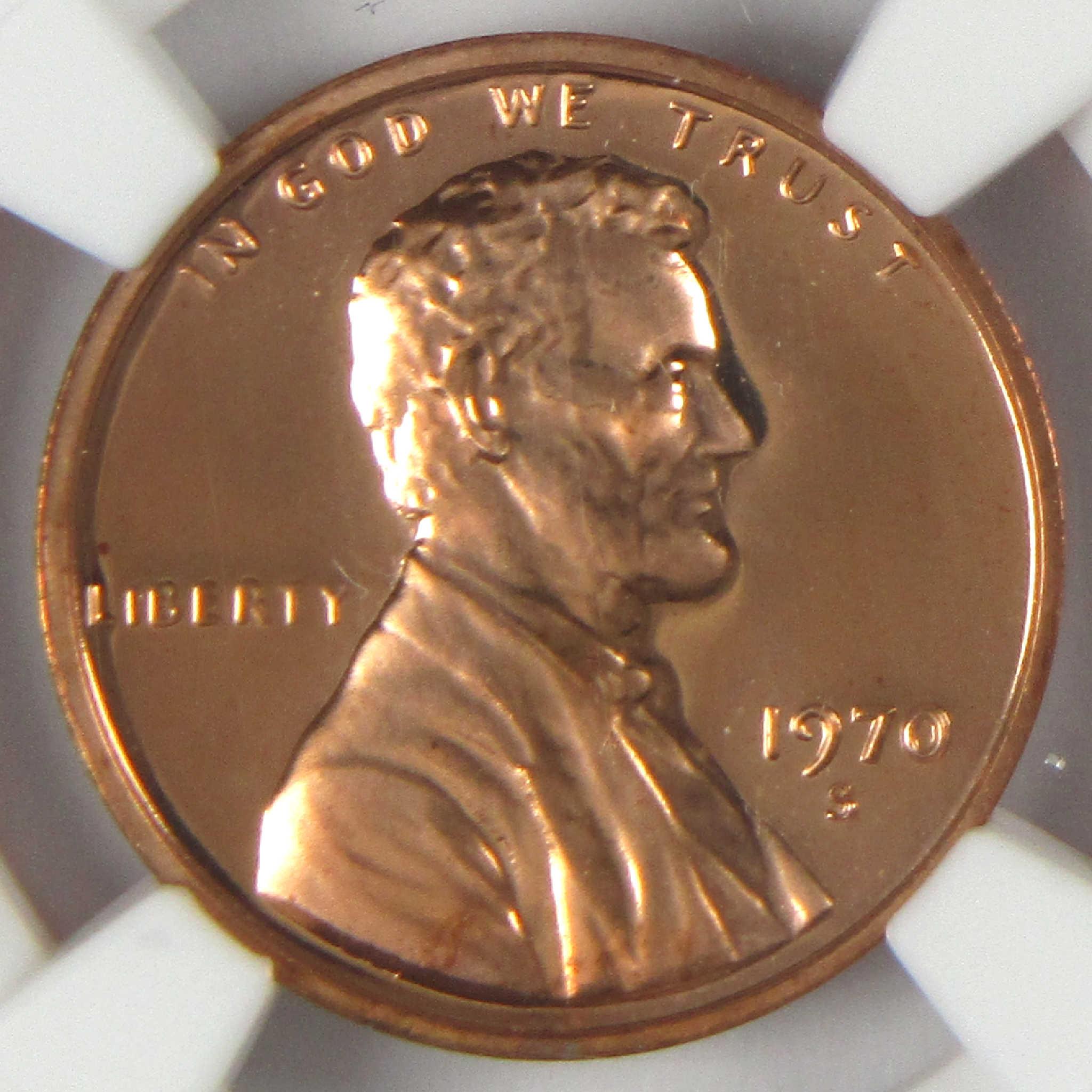 1970 S Small Date Lincoln Memorial Cent PF 68 RD CAM NGC Penny 1c Coin