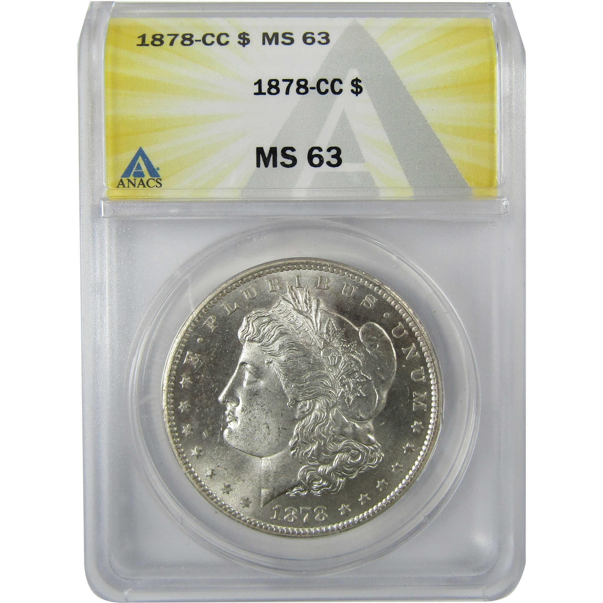 1878 CC Morgan Silver Dollar MS 63 ANACS Uncirculated SKU:CP618 - Morgan coin - Morgan silver dollar - Morgan silver dollar for sale - Profile Coins & Collectibles
