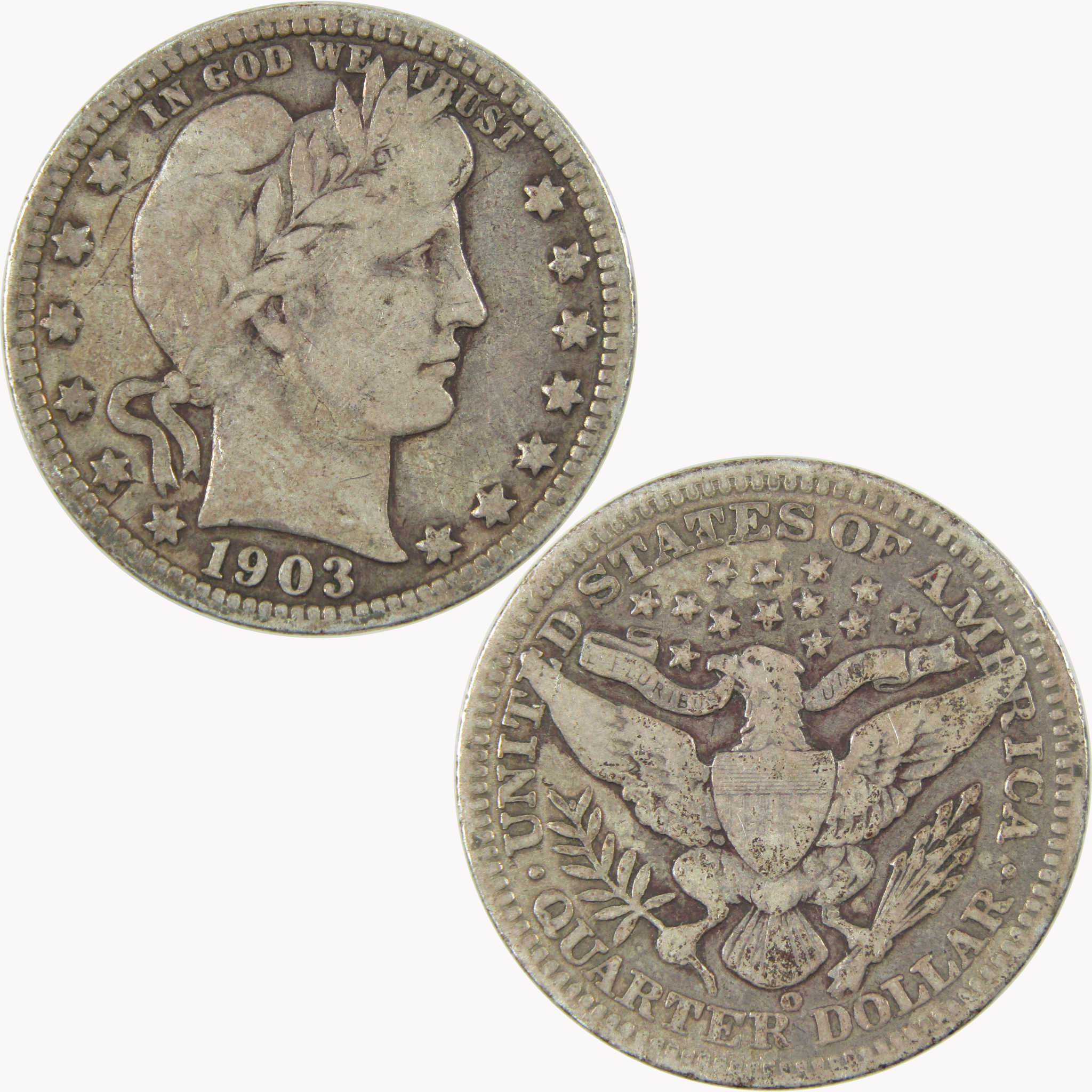 1903 O Barber Silver Quarter VG Very Good 25c Coin Collectible