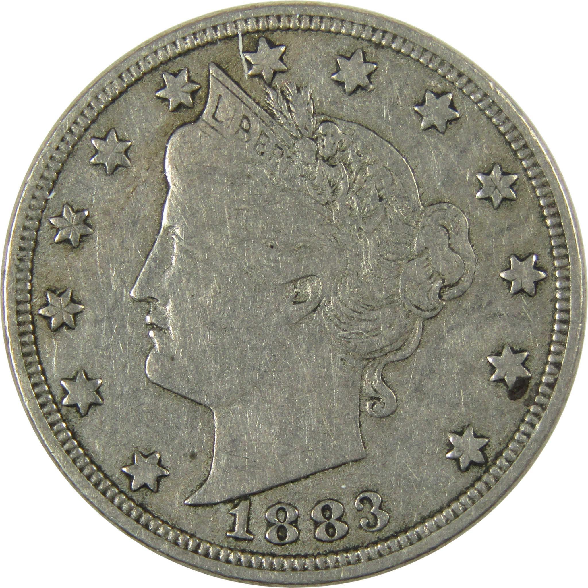1883 No Cents Liberty Head V Nickel VF Very Fine 5c Coin SKU:I26531