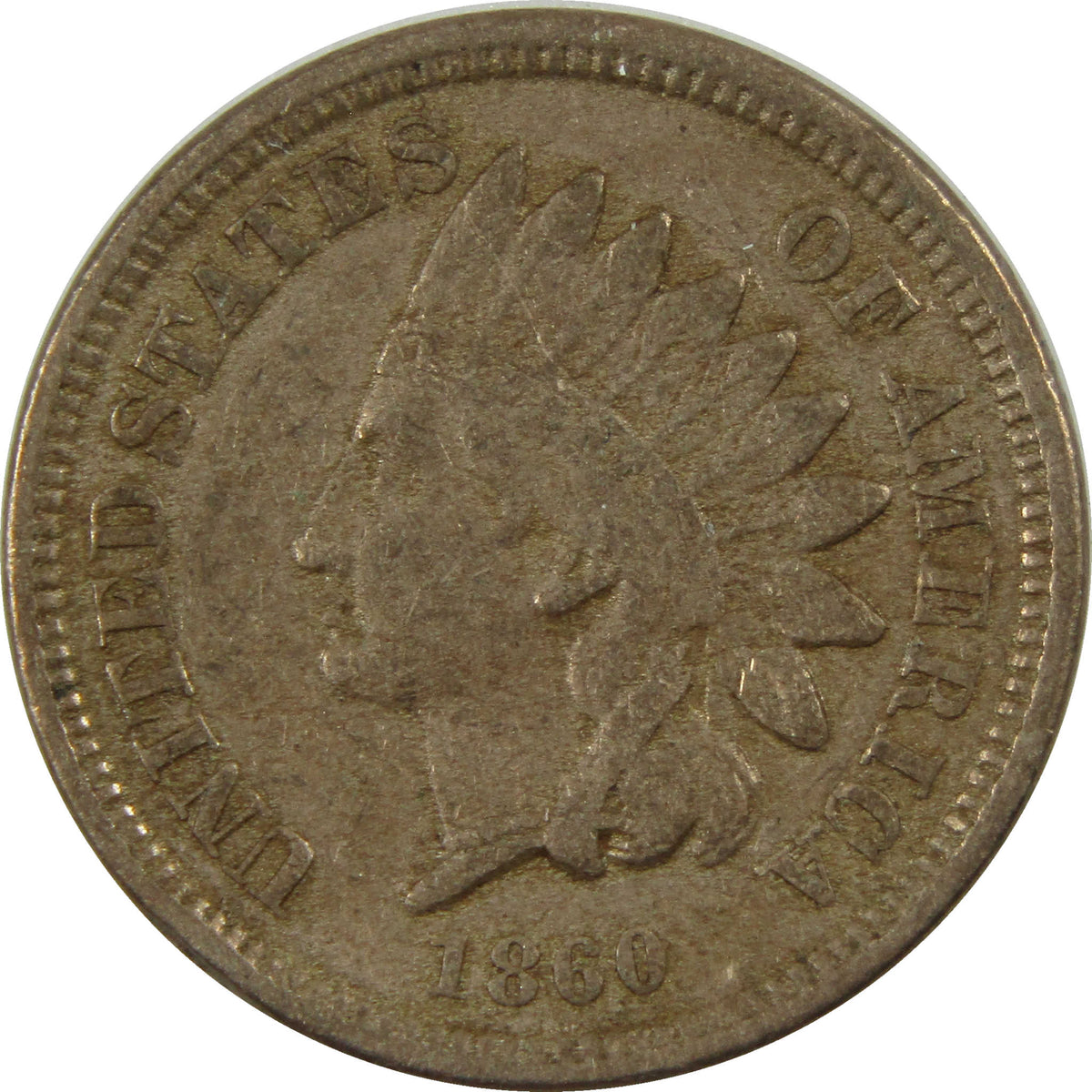 1860 Indian Head Cent VF Very Fine Penny 1c Coin SKU:I28628