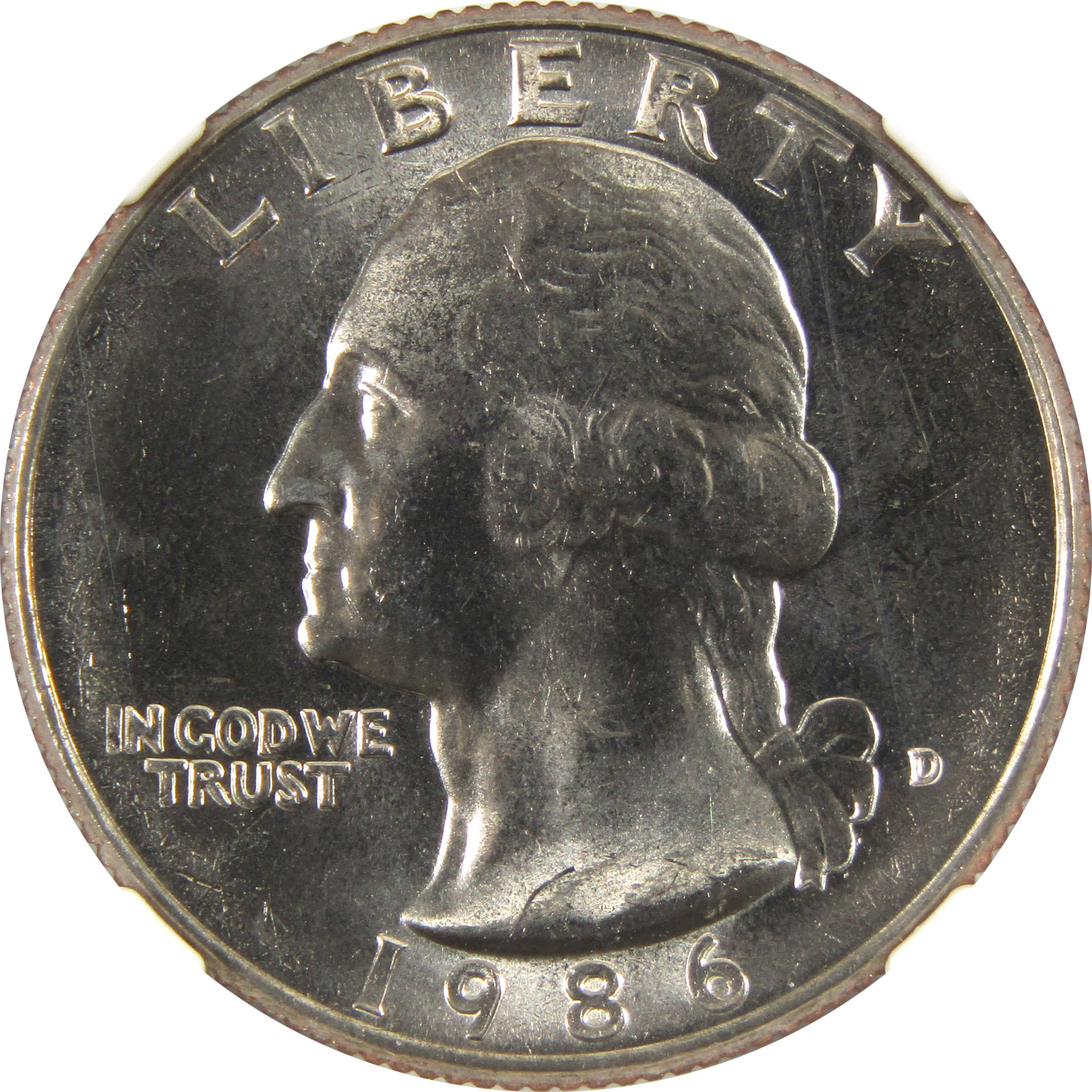 1986 D Washington Quarter MS 66 NGC Clad 25c Uncirculated SKU:I9505