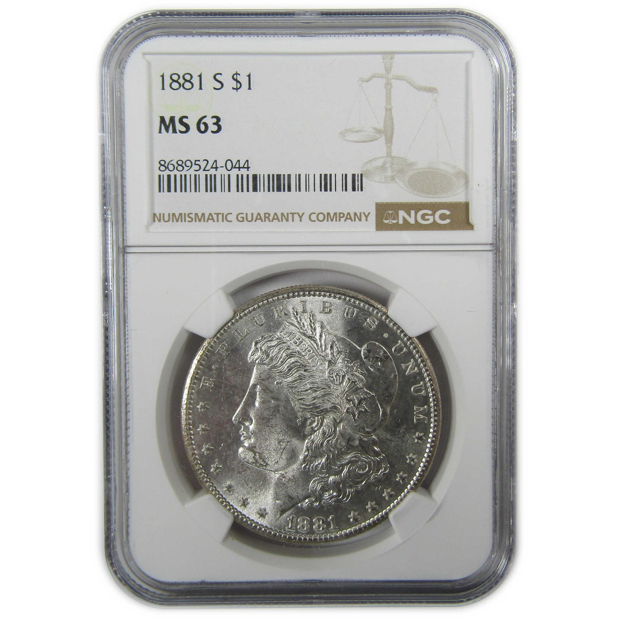 1881 S Morgan Silver Dollar MS 63 NGC Uncirculated $1 Coin SKU:CP396 - Morgan coin - Morgan silver dollar - Morgan silver dollar for sale - Profile Coins & Collectibles