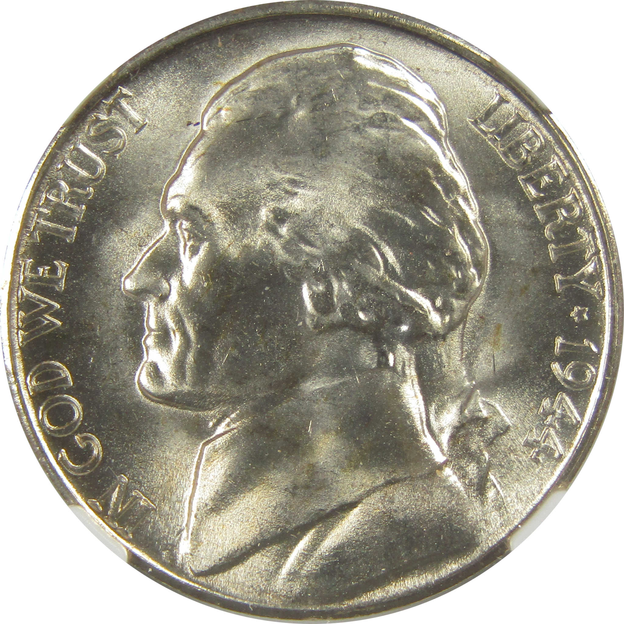 1944 S Jefferson Nickel MS 67 NGC Silver Bag Fragment SKU:I20332